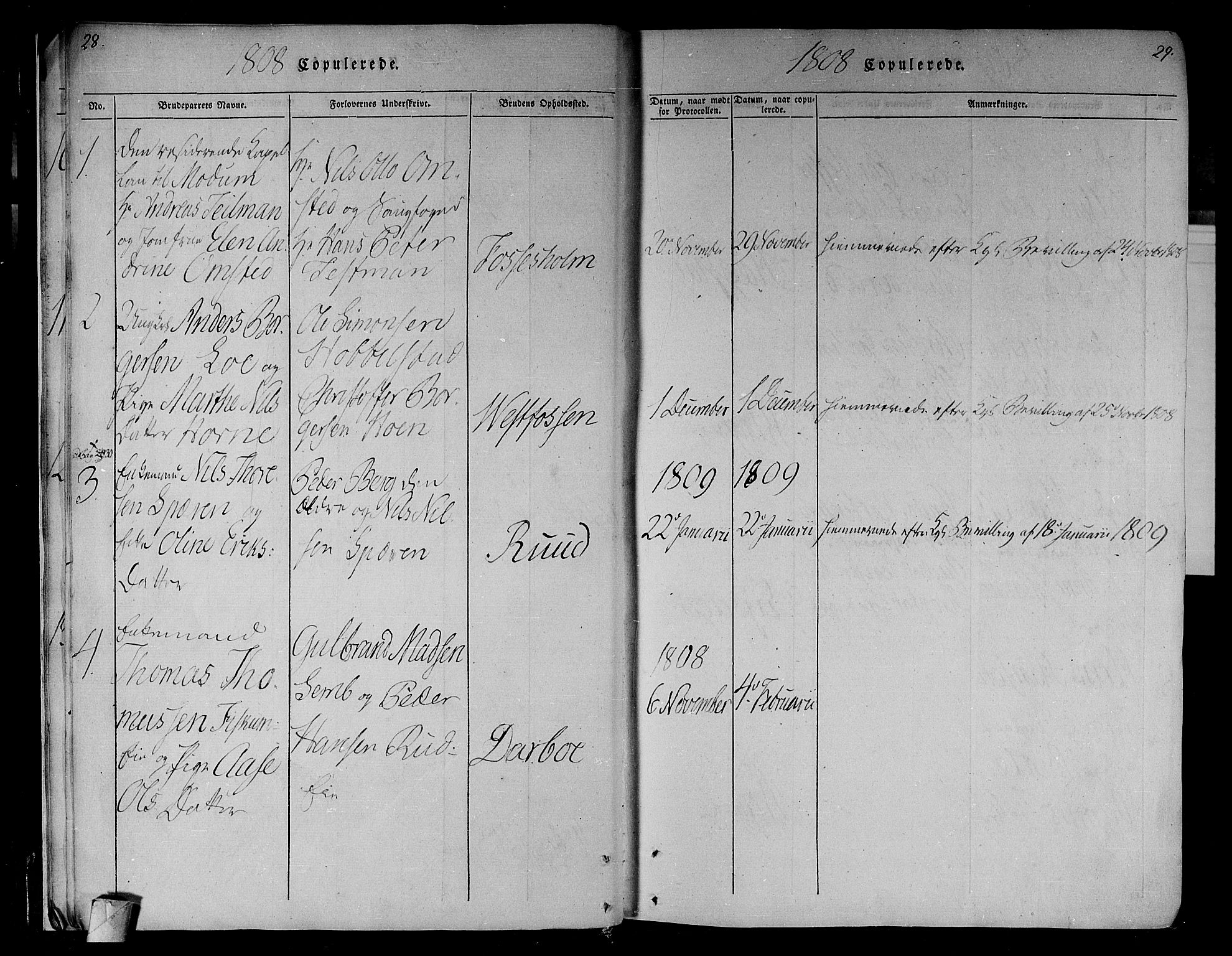 Eiker kirkebøker, AV/SAKO-A-4/F/Fa/L0010: Parish register (official) no. I 10, 1806-1815, p. 28-29