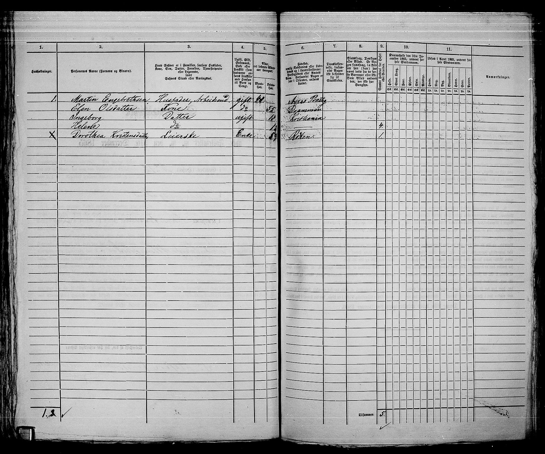 RA, 1865 census for Kristiania, 1865, p. 3807