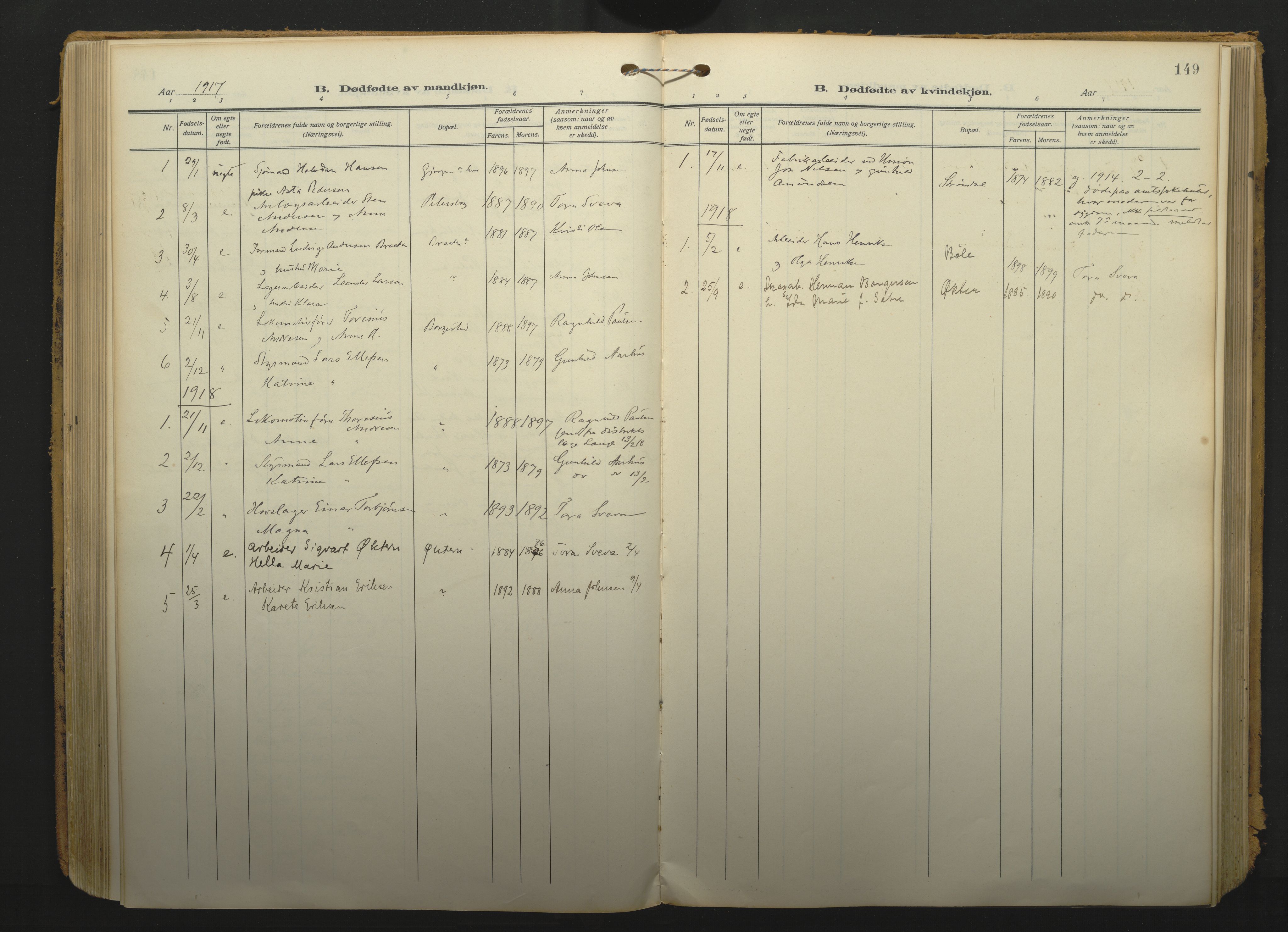 Gjerpen kirkebøker, SAKO/A-265/F/Fa/L0013: Parish register (official) no. I 13, 1914-1924, p. 149