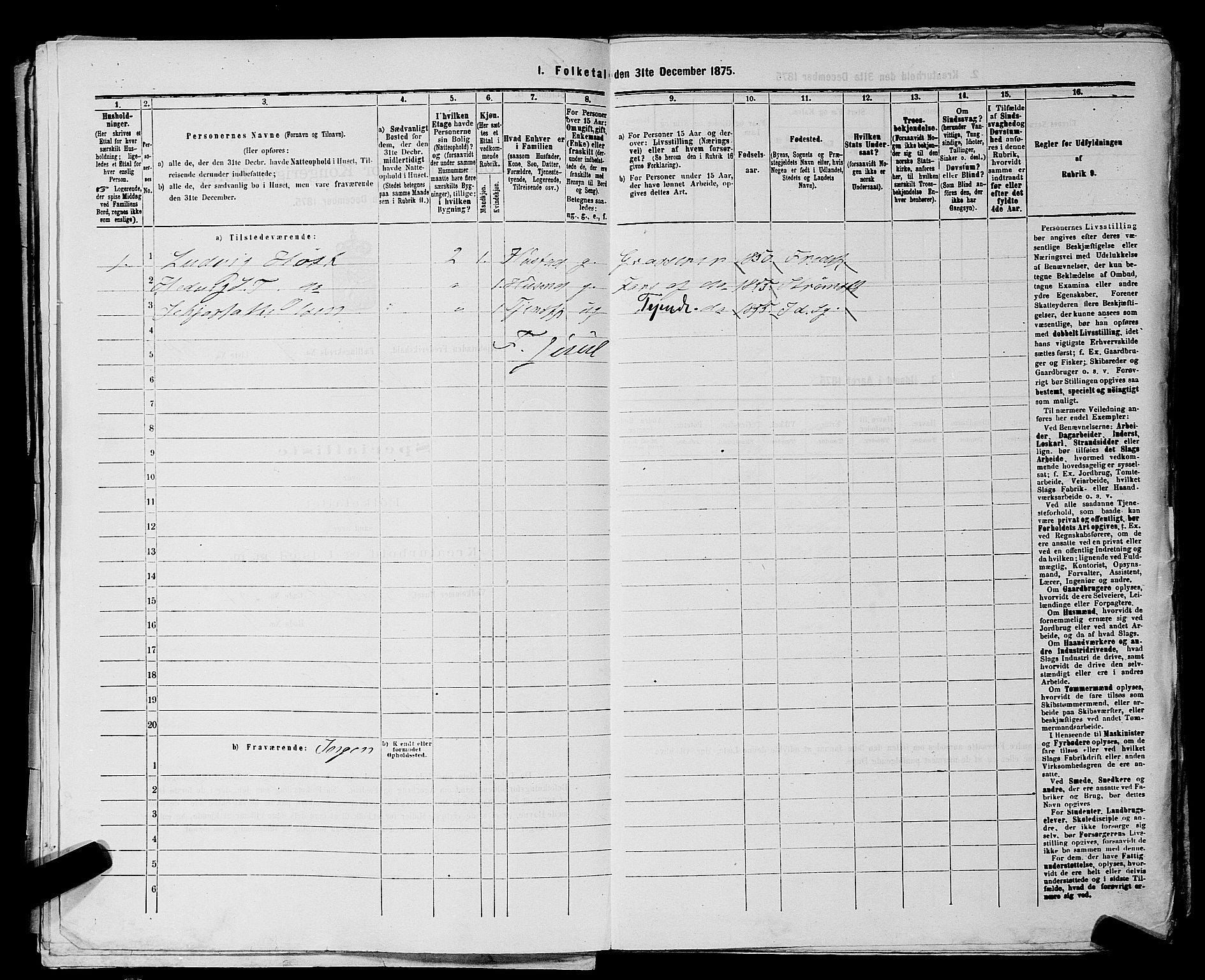 RA, 1875 census for 0101P Fredrikshald, 1875, p. 851