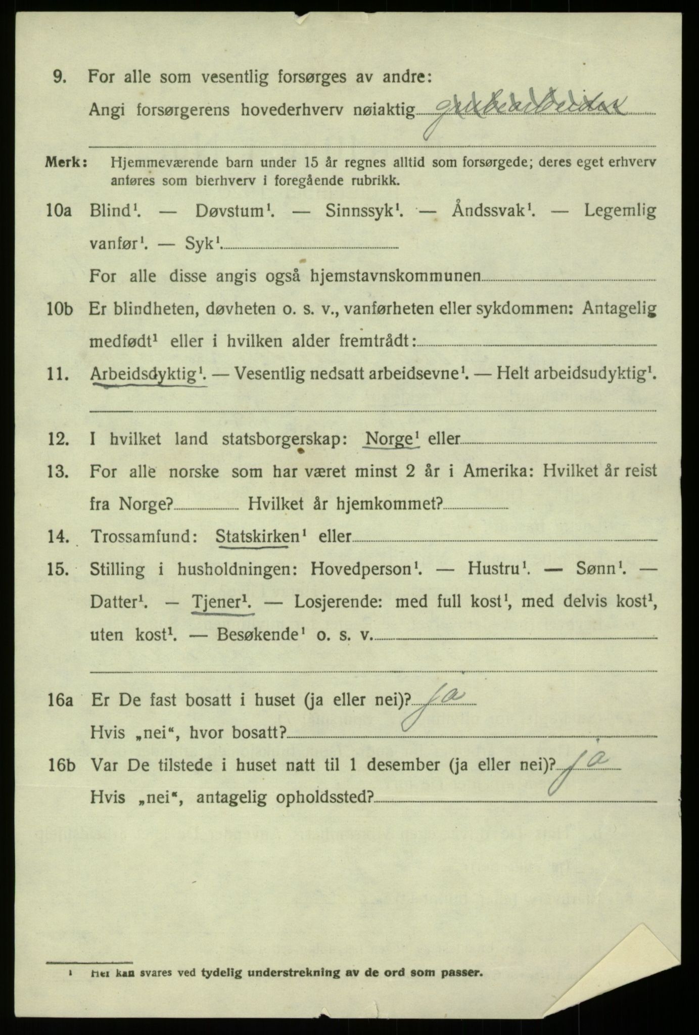 SAB, 1920 census for Hosanger, 1920, p. 4890