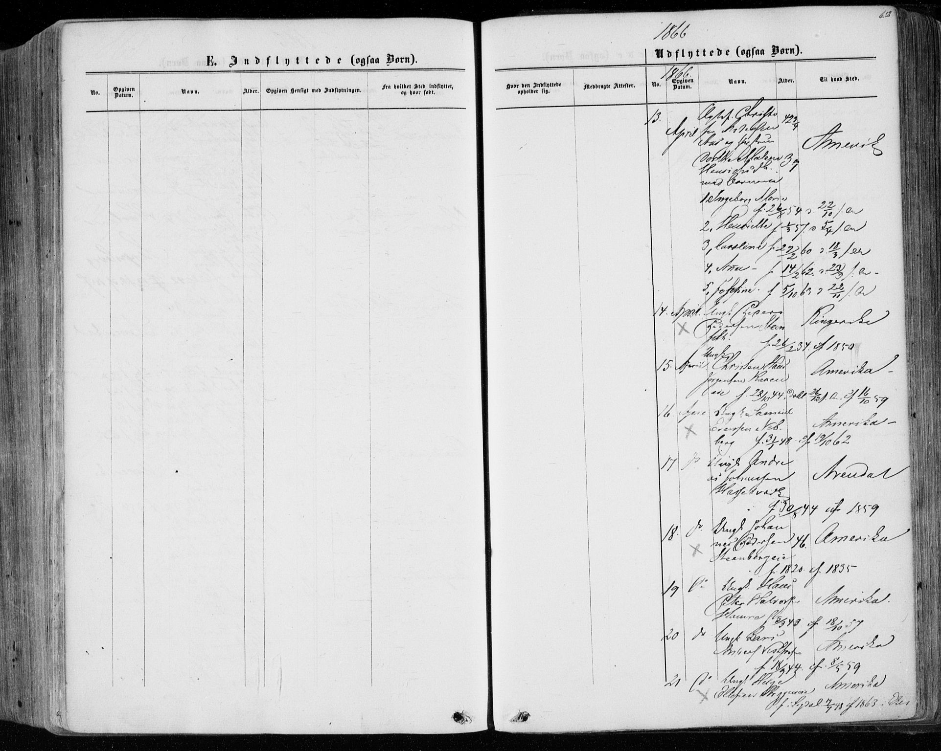Eiker kirkebøker, SAKO/A-4/F/Fa/L0016: Parish register (official) no. I 16, 1860-1868, p. 612