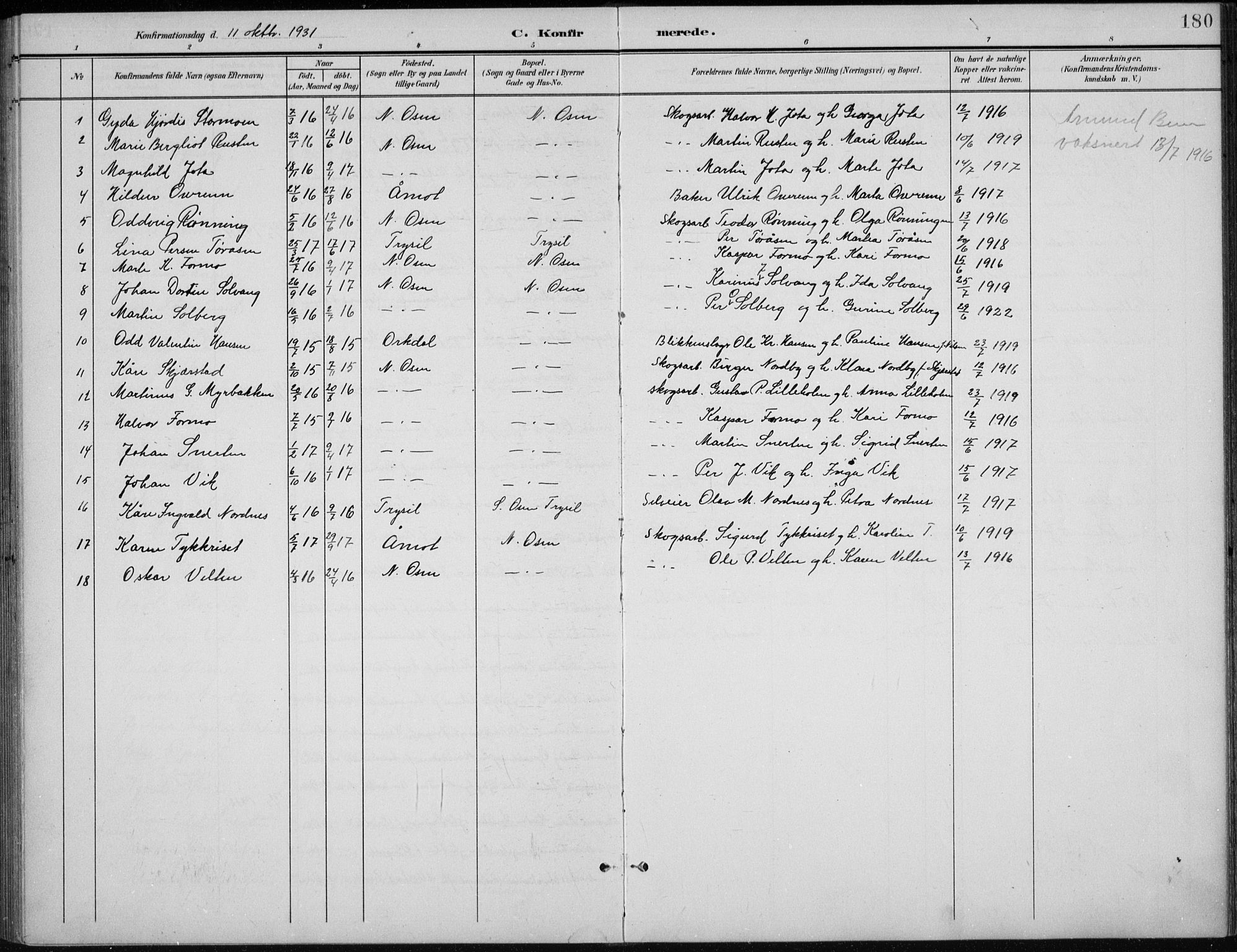 Åmot prestekontor, Hedmark, AV/SAH-PREST-056/H/Ha/Hab/L0003: Parish register (copy) no. 3, 1902-1938, p. 180