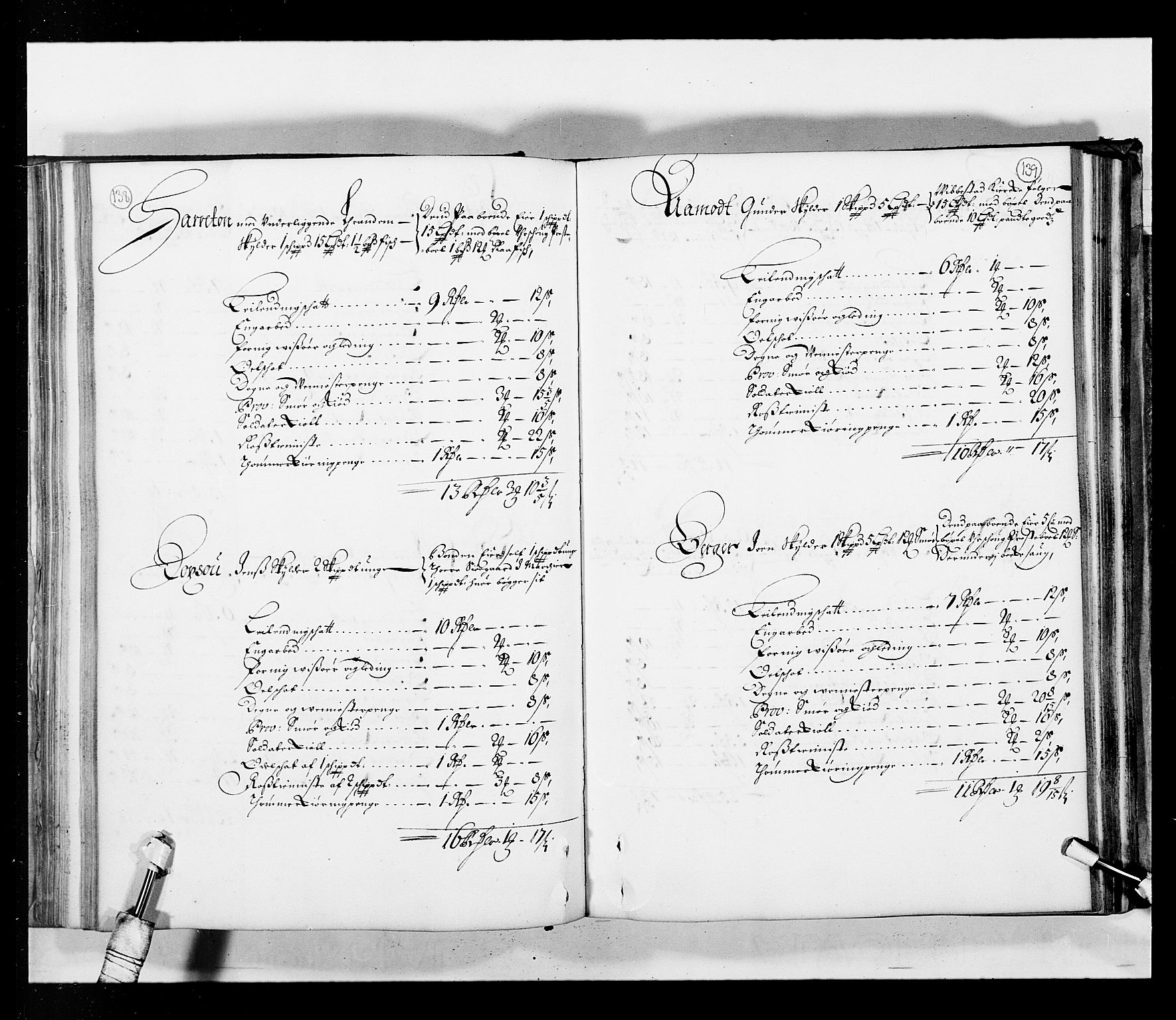 Stattholderembetet 1572-1771, AV/RA-EA-2870/Ek/L0034/0001: Jordebøker 1662-1720: / Matrikkel for Nedre Romerike, 1685, p. 138-139