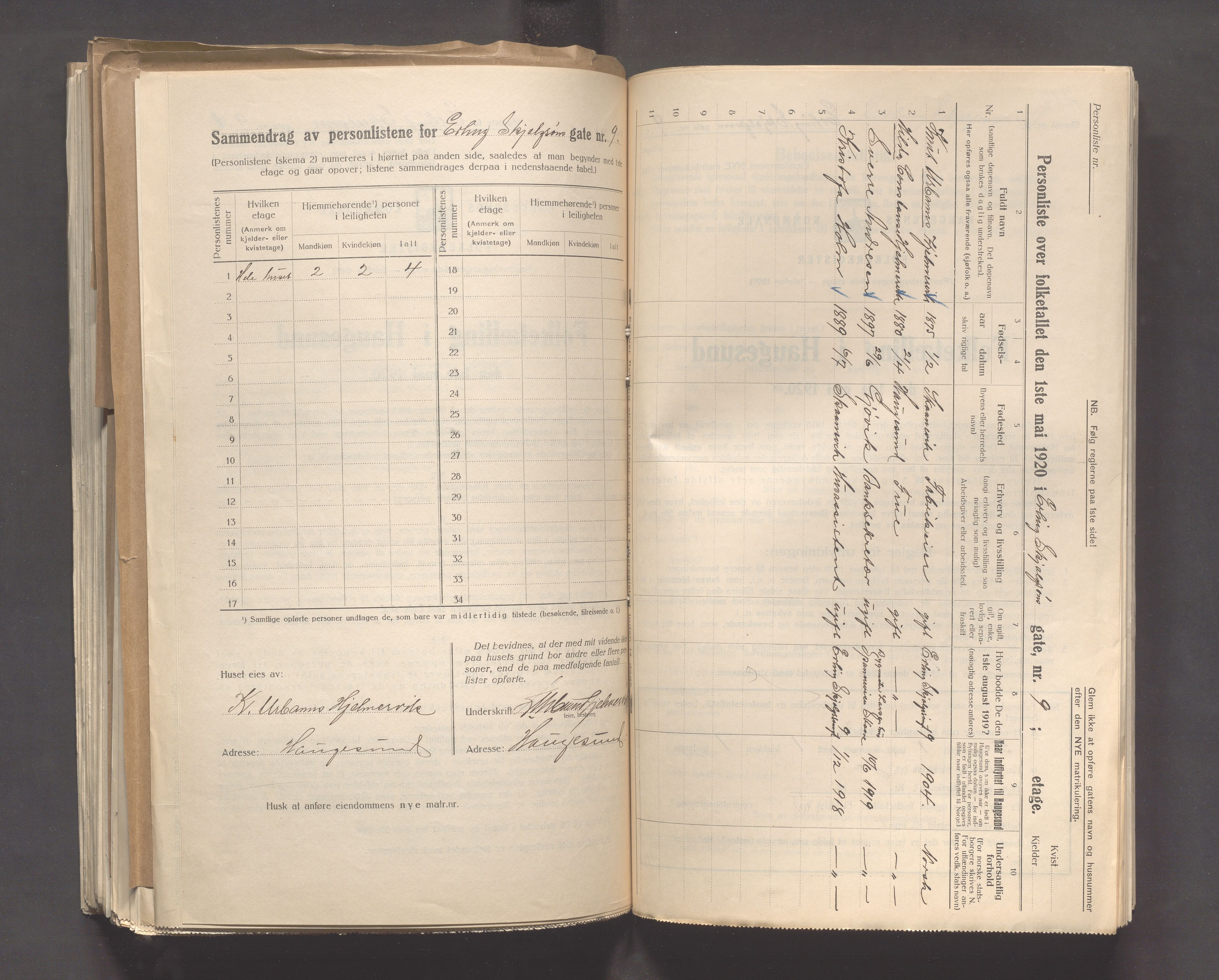 IKAR, Local census 1.5.1920 for Haugesund, 1920, p. 659