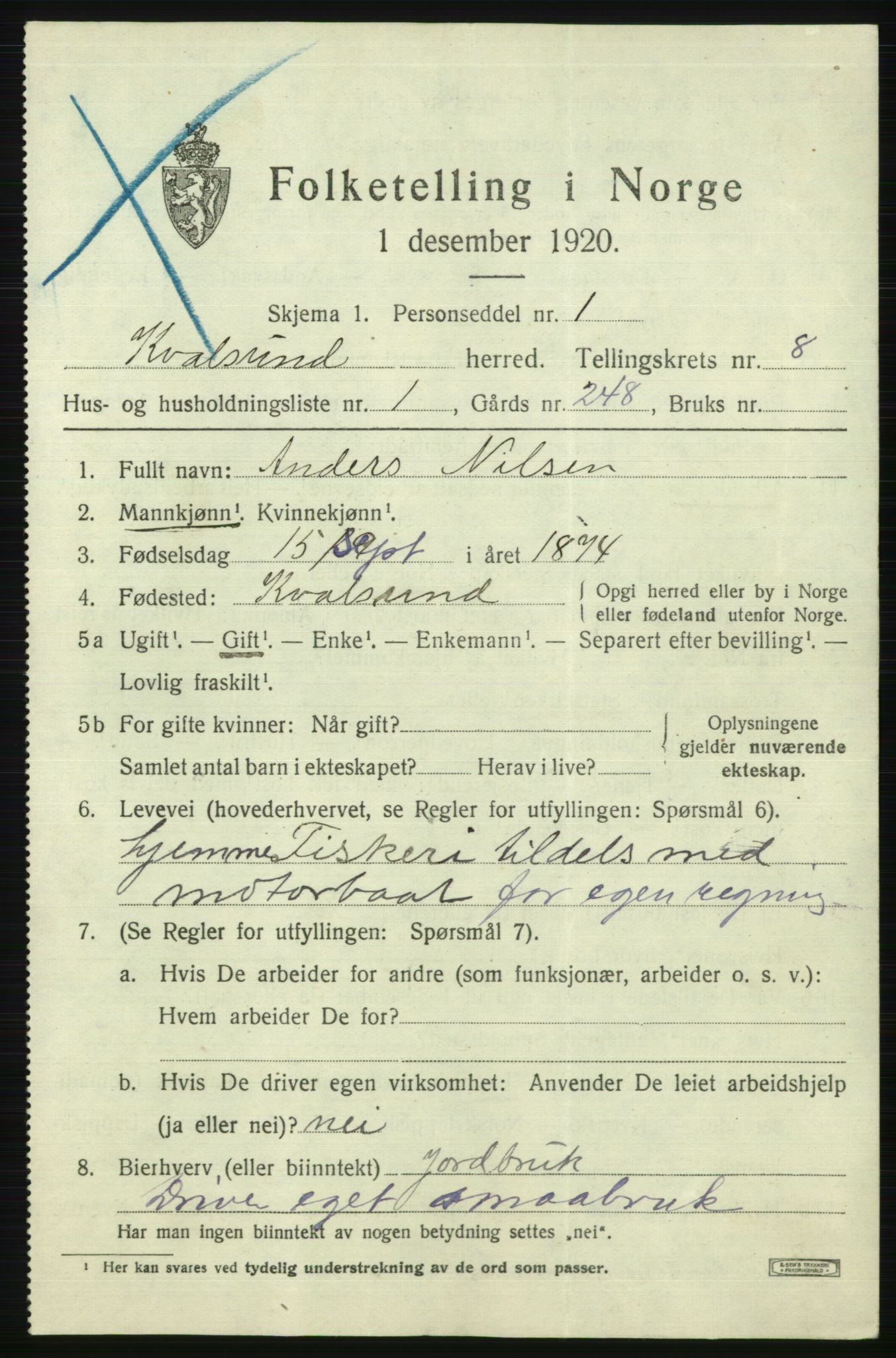 SATØ, 1920 census for , 1920, p. 2446