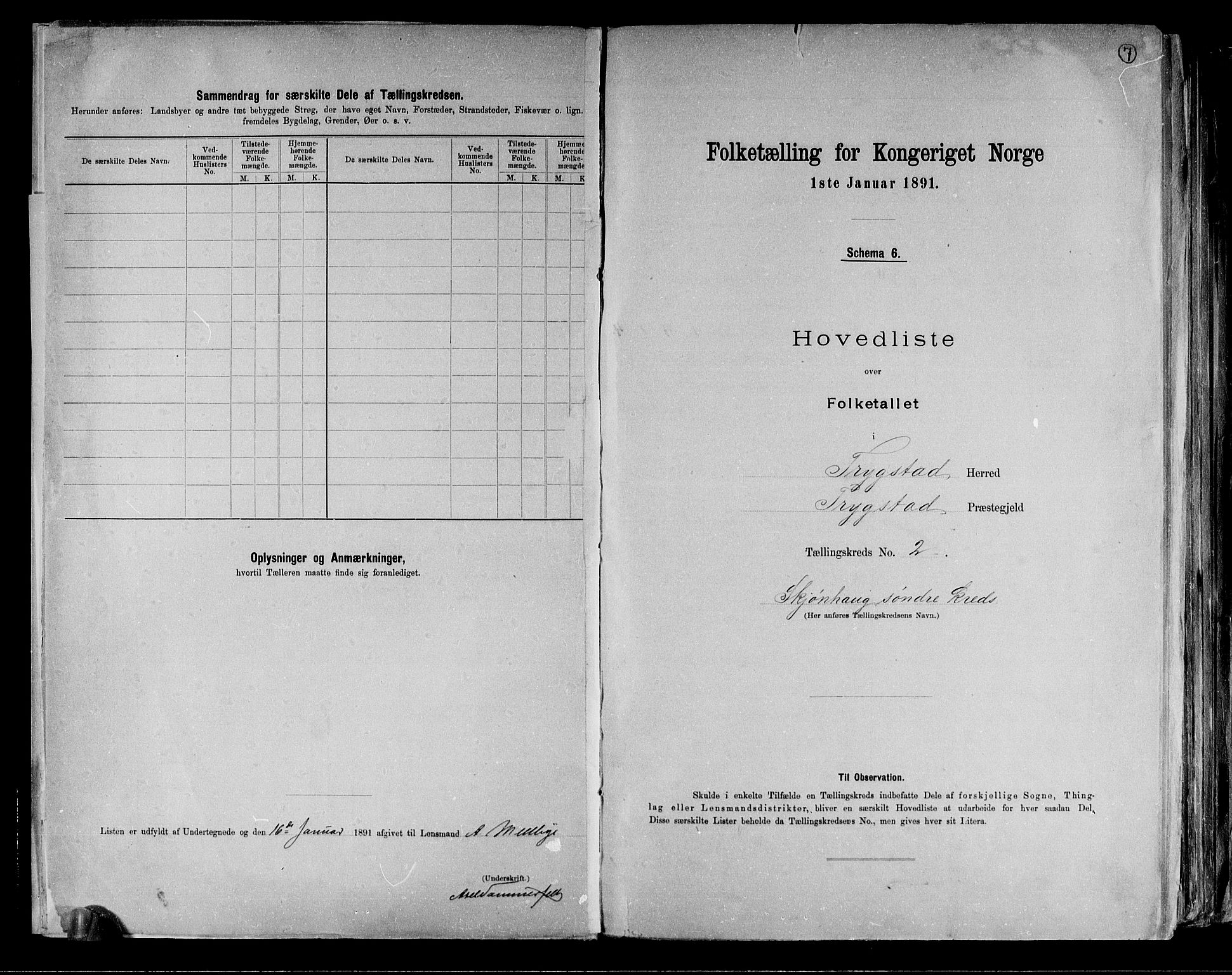 RA, 1891 Census for 0122 Trøgstad, 1891, p. 7