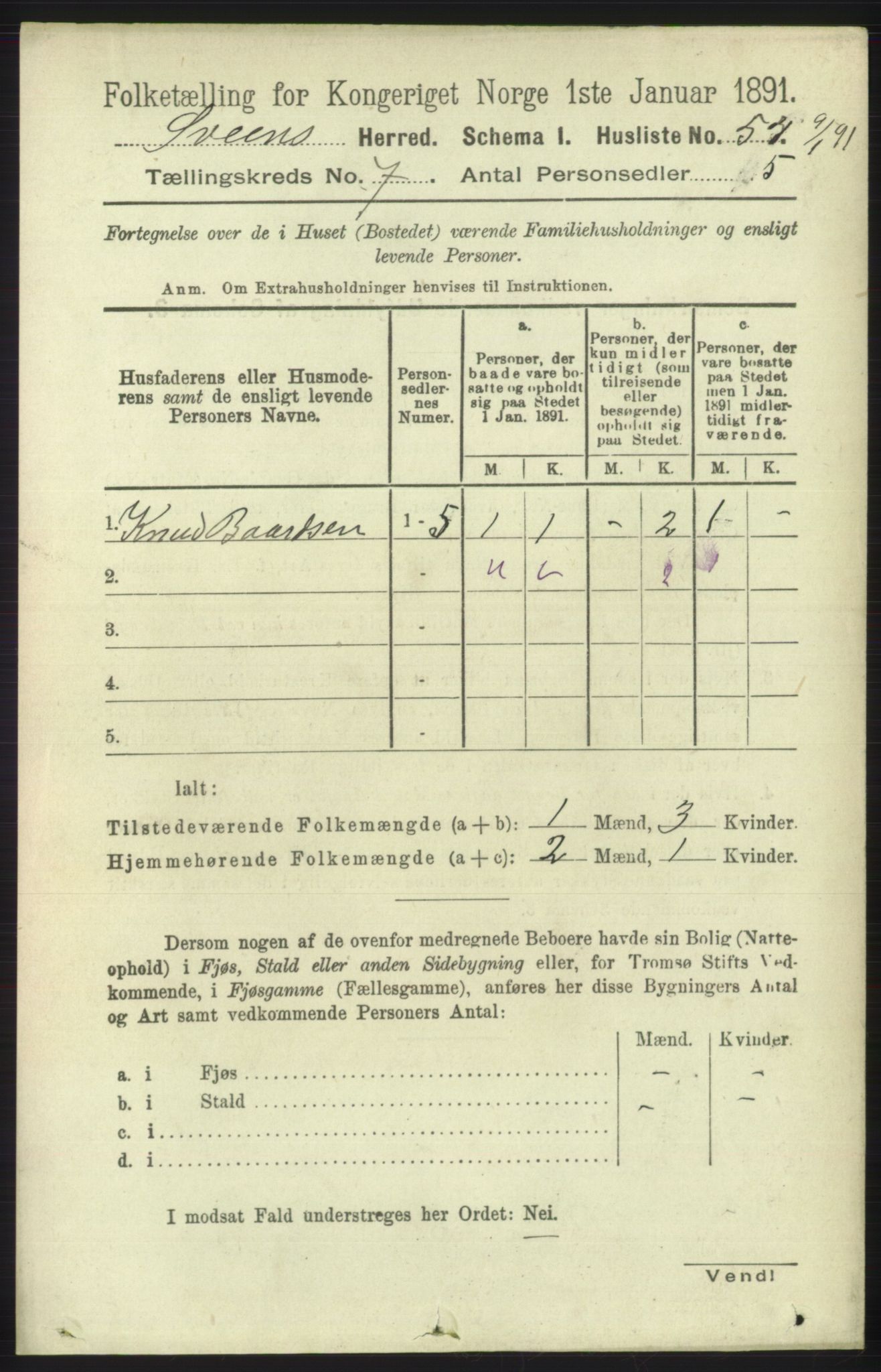 RA, 1891 census for 1216 Sveio, 1891, p. 1972