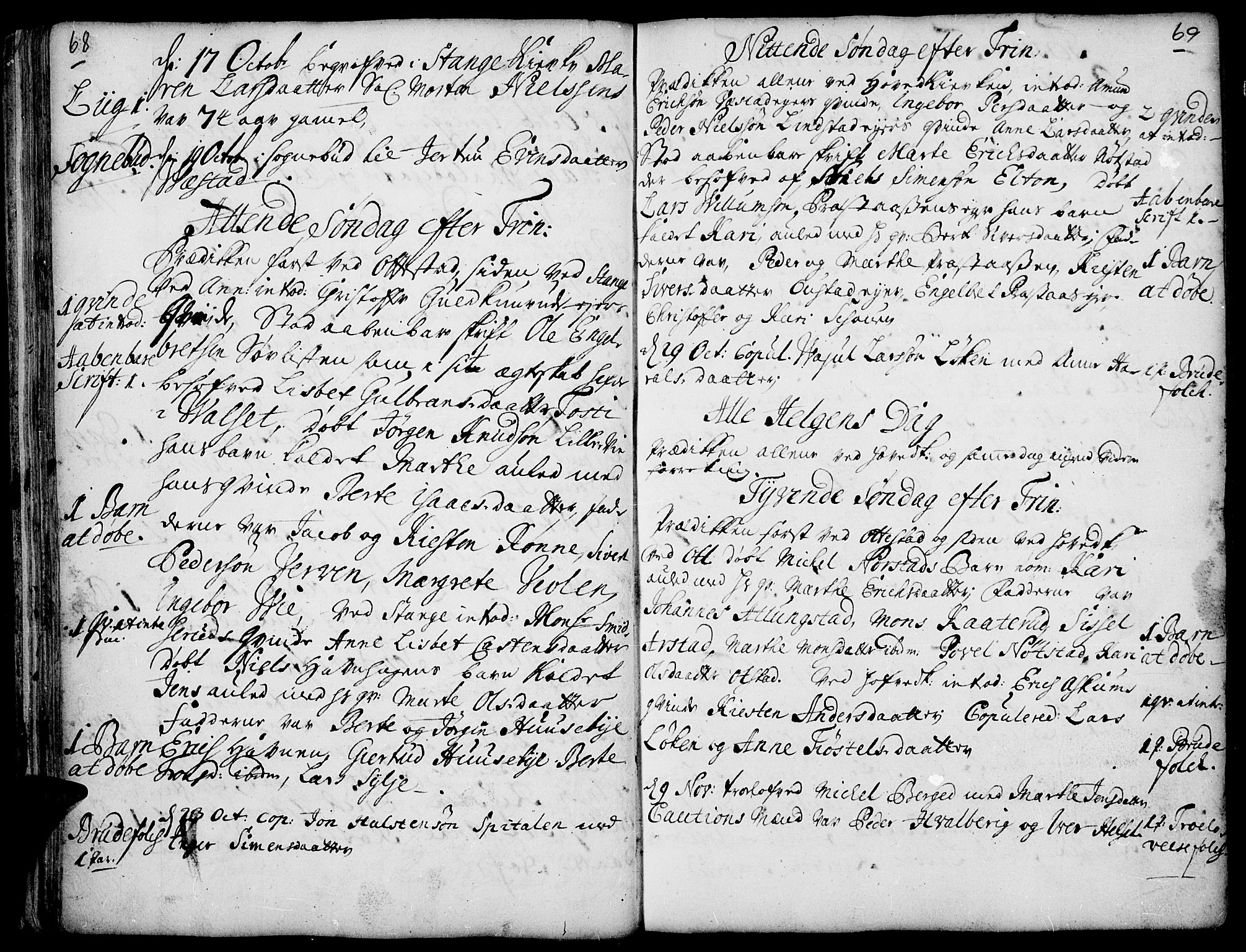 Stange prestekontor, AV/SAH-PREST-002/K/L0001: Parish register (official) no. 1, 1714-1722, p. 68-69