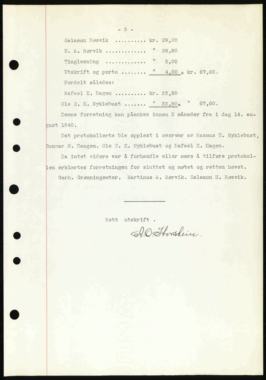 Nordre Sunnmøre sorenskriveri, AV/SAT-A-0006/1/2/2C/2Ca: Mortgage book no. A13, 1942-1942, Diary no: : 319/1942