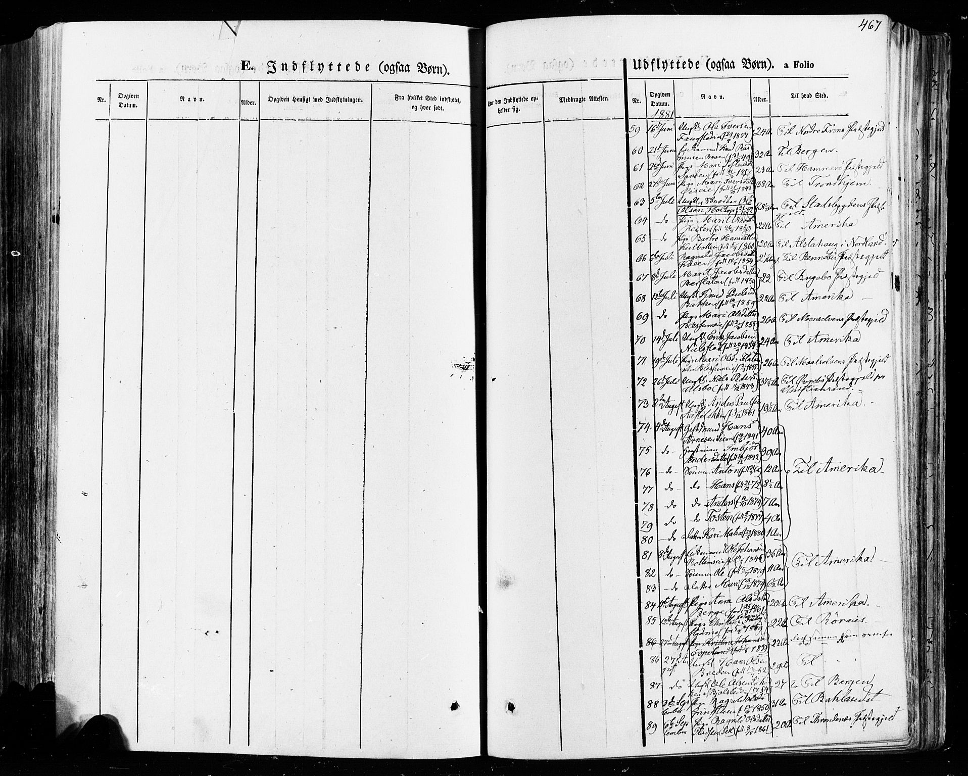 Vågå prestekontor, SAH/PREST-076/H/Ha/Haa/L0007: Parish register (official) no. 7 /1, 1872-1886, p. 467