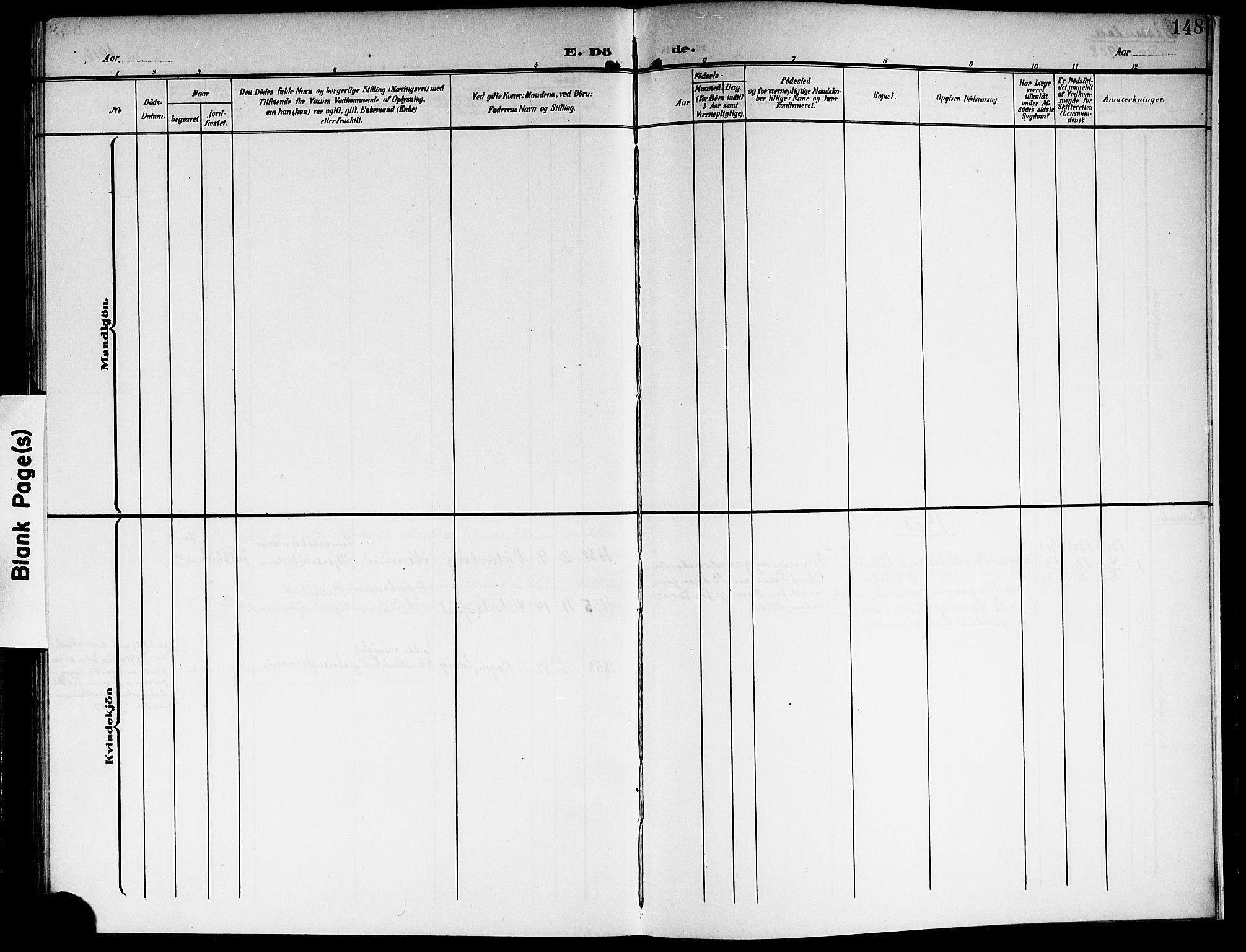 Sørum prestekontor Kirkebøker, AV/SAO-A-10303/G/Ga/L0007: Parish register (copy) no. I 7, 1907-1917, p. 148