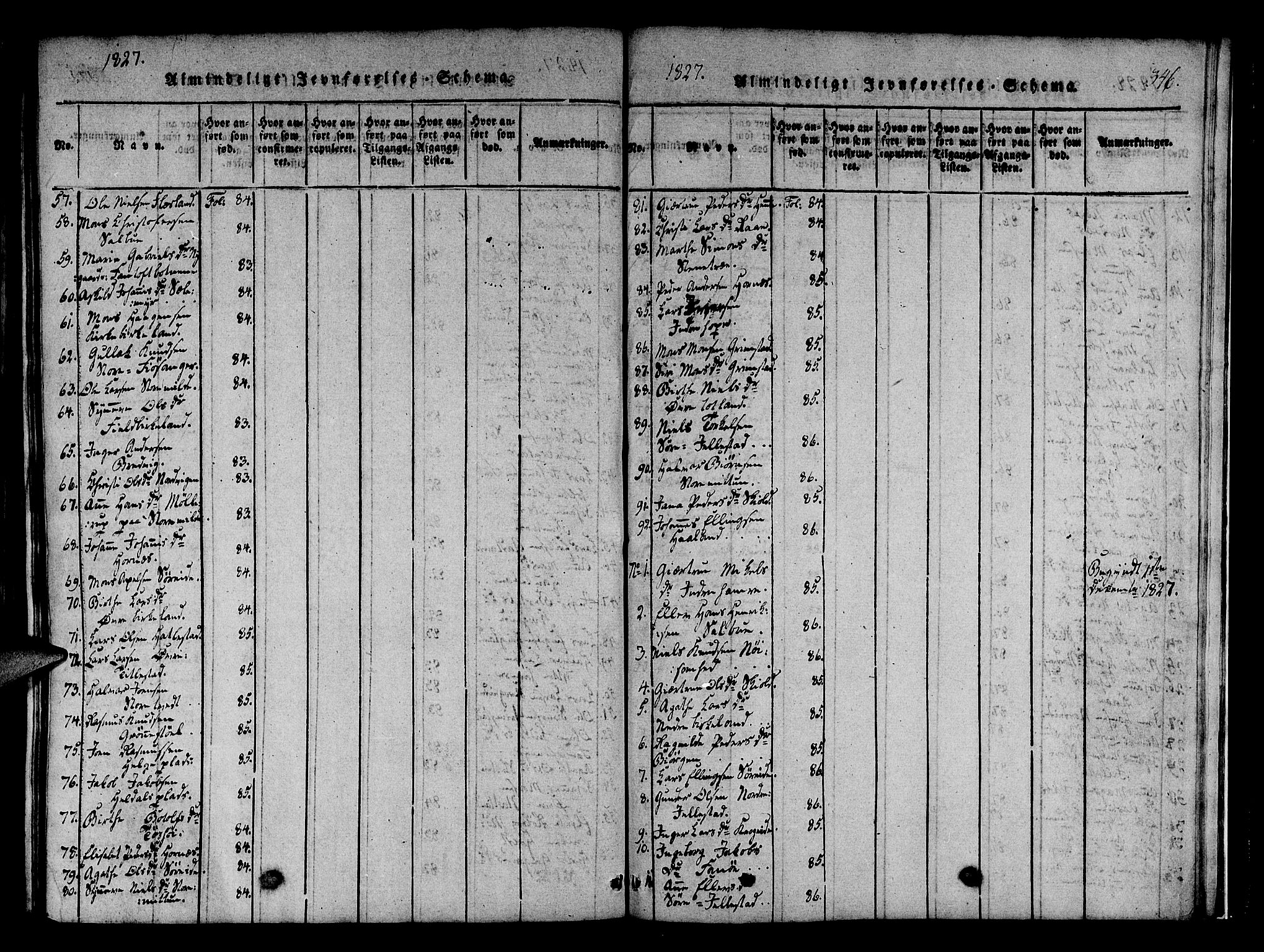 Fana Sokneprestembete, SAB/A-75101/H/Haa/Haaa/L0007: Parish register (official) no. A 7, 1816-1828, p. 347