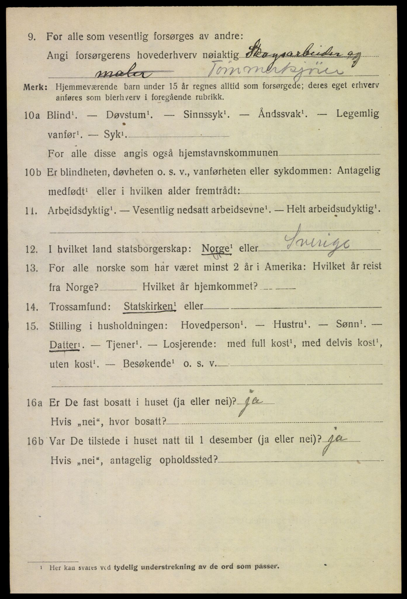 SAH, 1920 census for Trysil, 1920, p. 4426