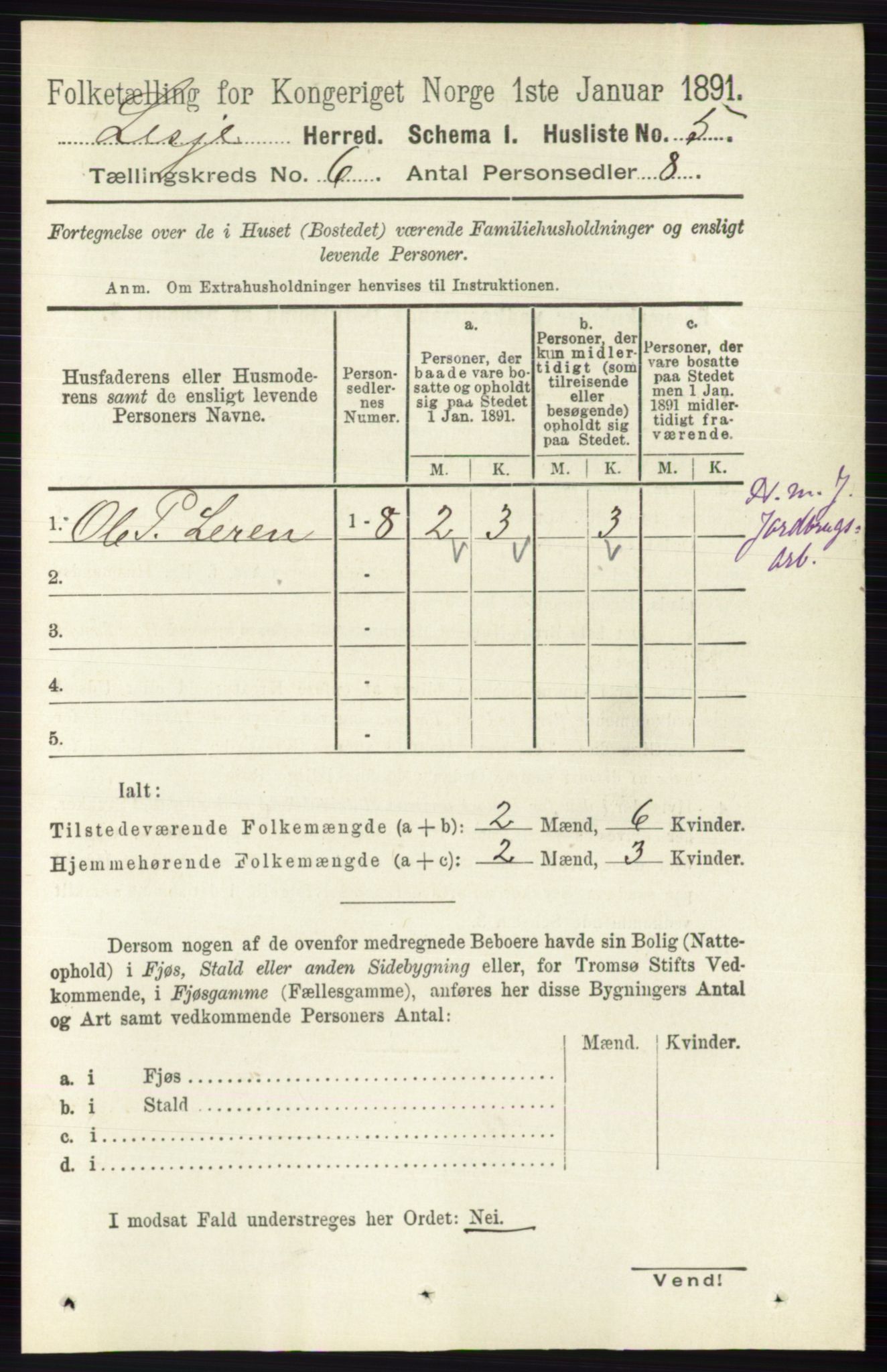 RA, 1891 census for 0512 Lesja, 1891, p. 2092