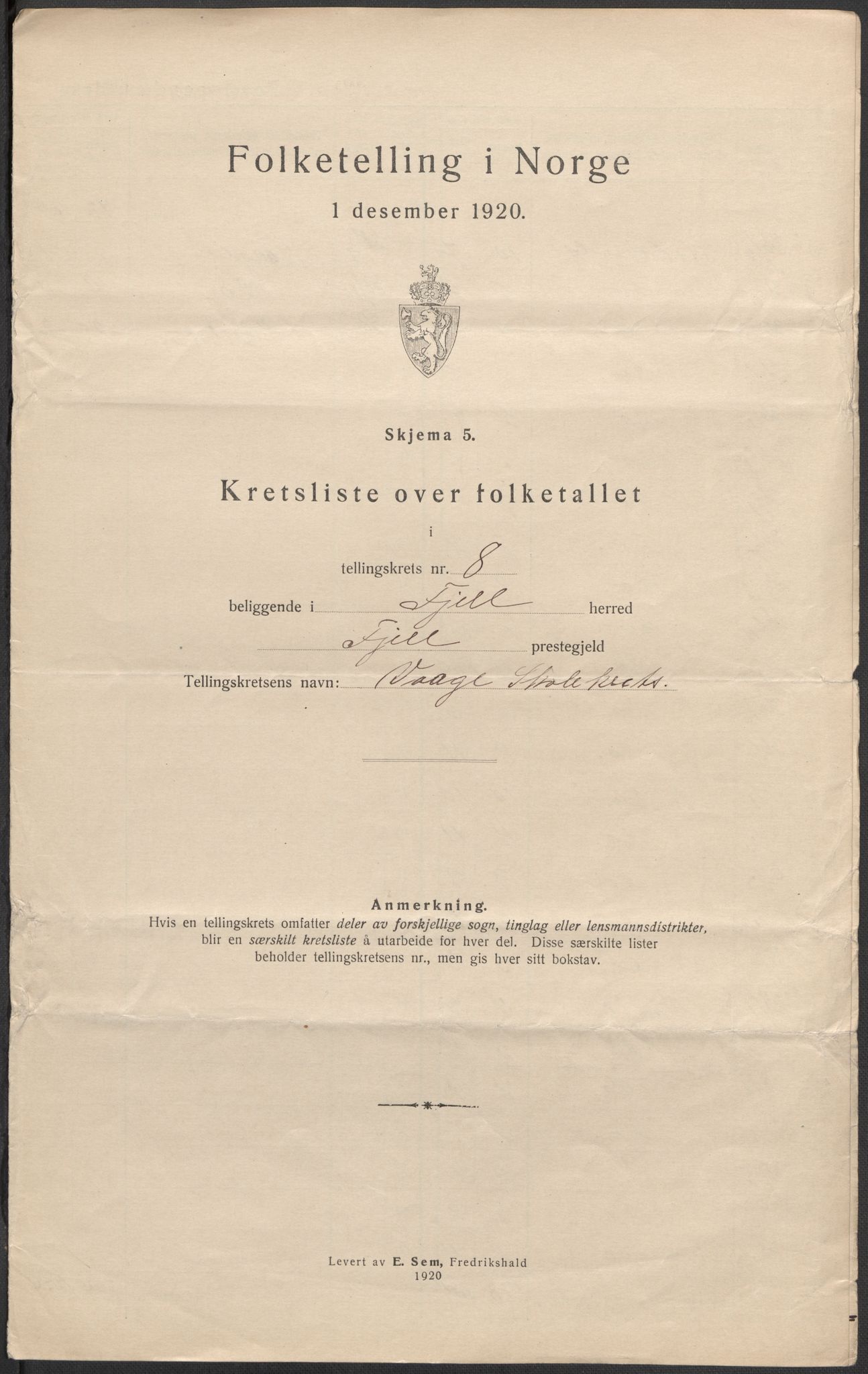 SAB, 1920 census for Fjell, 1920, p. 25