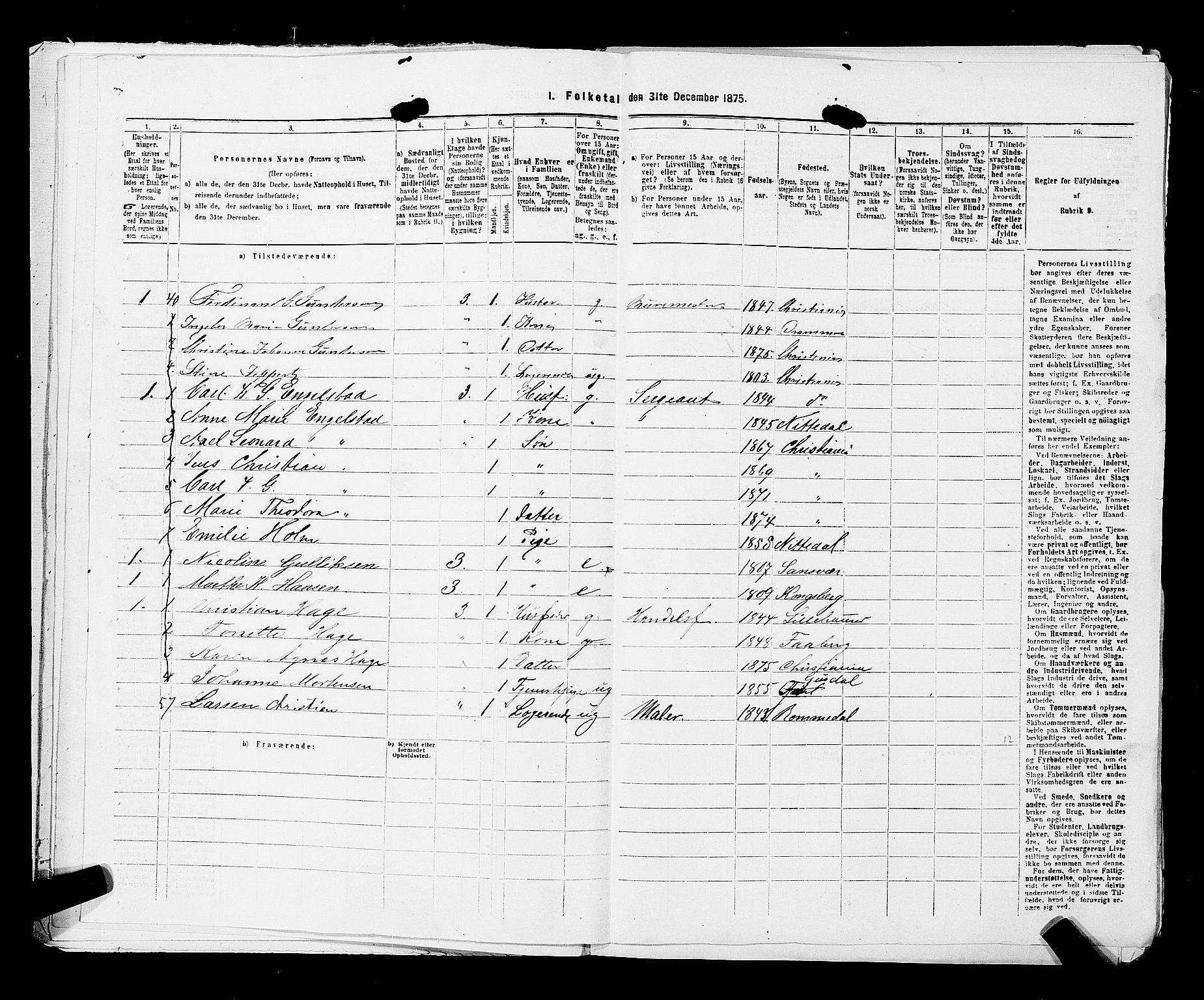 RA, 1875 census for 0301 Kristiania, 1875, p. 897