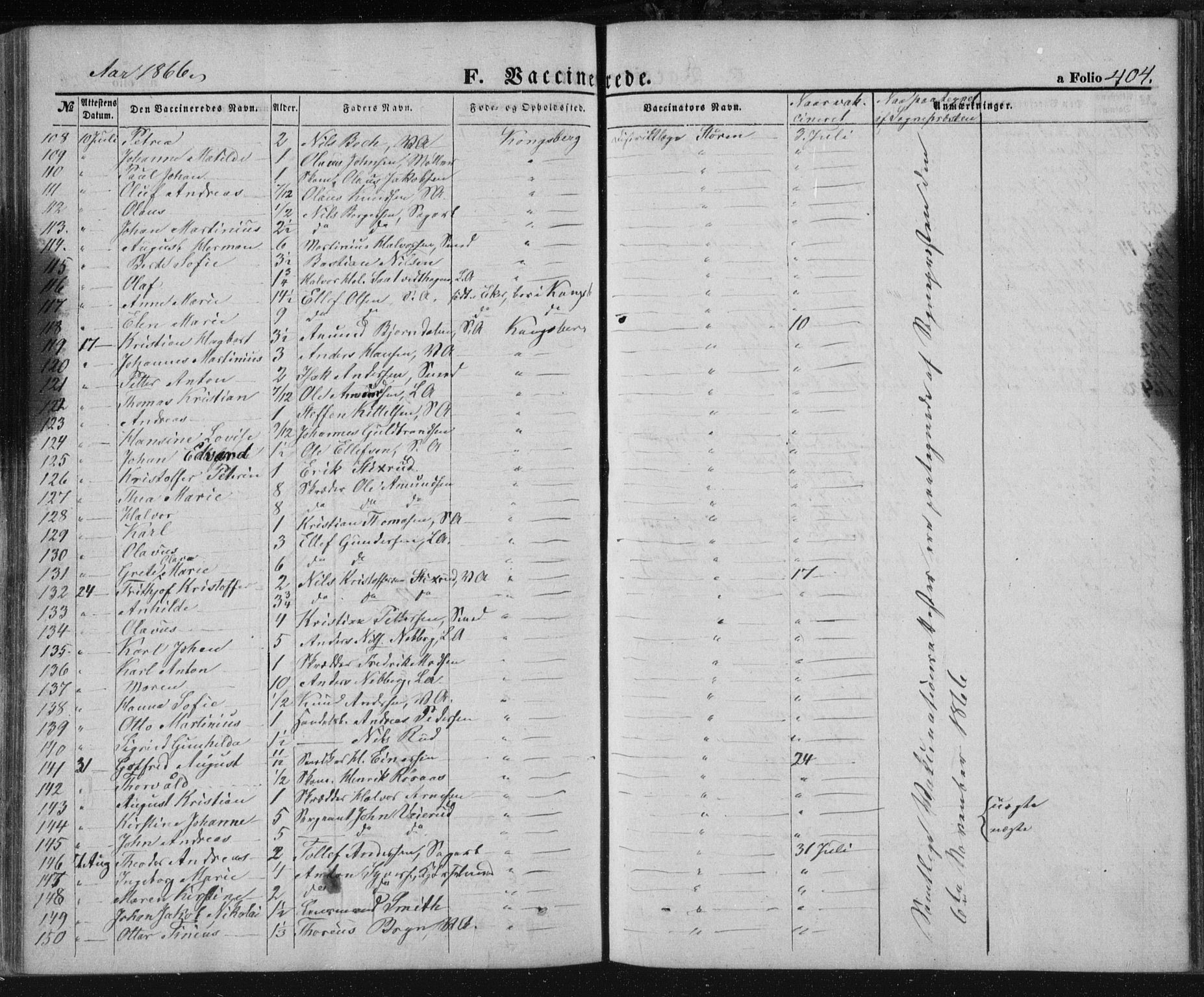 Kongsberg kirkebøker, SAKO/A-22/F/Fa/L0010: Parish register (official) no. I 10, 1859-1875, p. 404