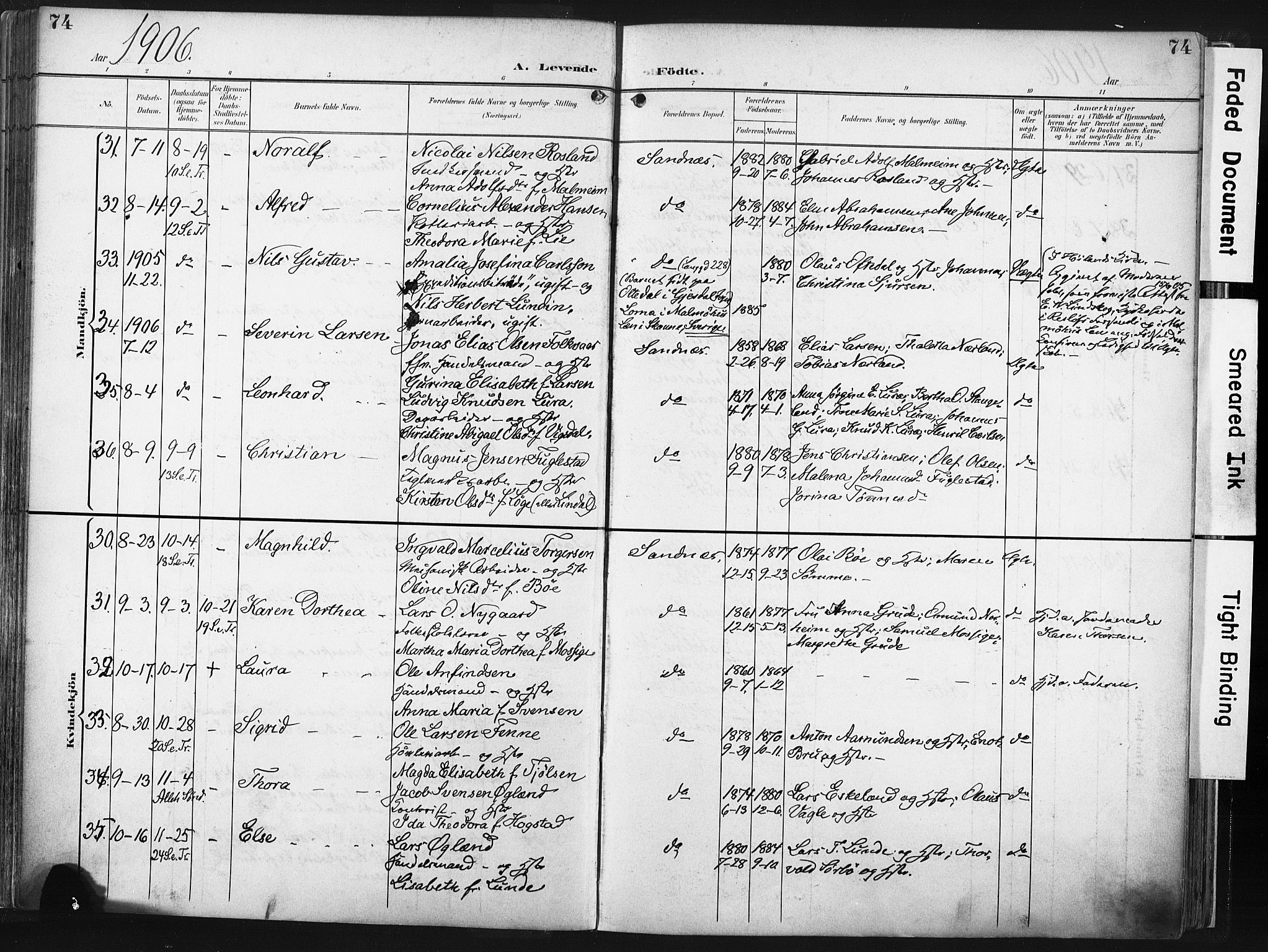 Høyland sokneprestkontor, AV/SAST-A-101799/001/30BA/L0016: Parish register (official) no. A 16, 1899-1911, p. 74