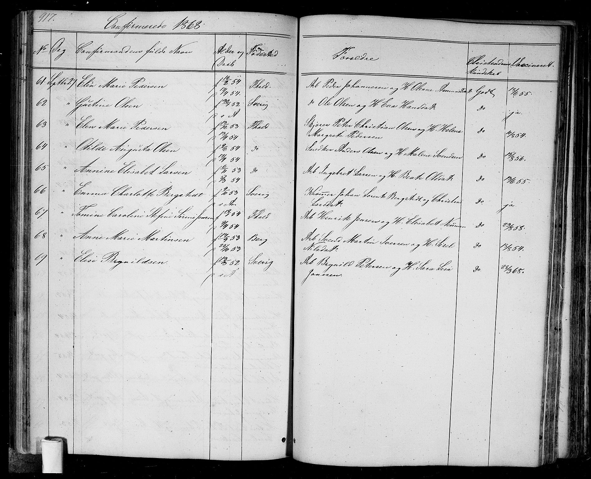 Halden prestekontor Kirkebøker, SAO/A-10909/G/Ga/L0005b: Parish register (copy) no. 5B, 1864-1868, p. 917