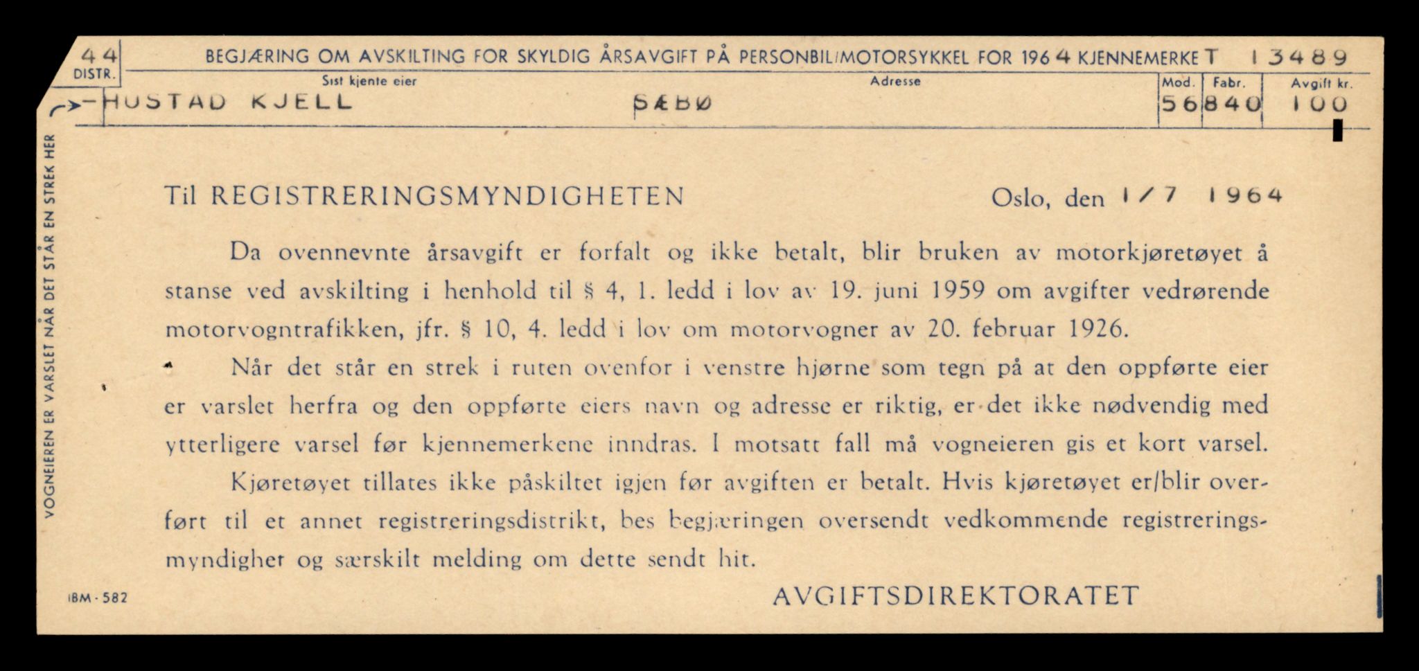 Møre og Romsdal vegkontor - Ålesund trafikkstasjon, AV/SAT-A-4099/F/Fe/L0039: Registreringskort for kjøretøy T 13361 - T 13530, 1927-1998, p. 2245