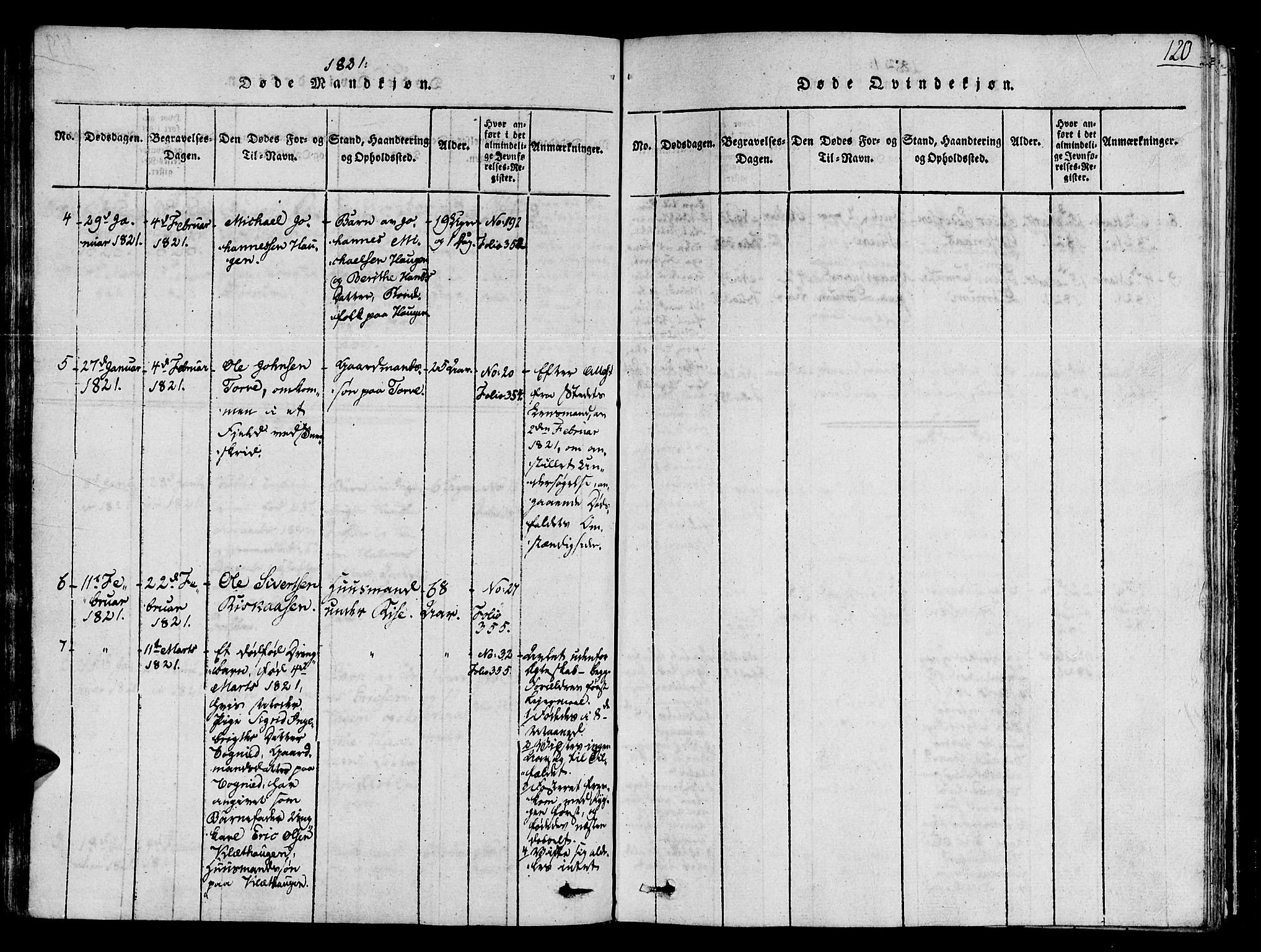 Ministerialprotokoller, klokkerbøker og fødselsregistre - Sør-Trøndelag, SAT/A-1456/678/L0895: Parish register (official) no. 678A05 /1, 1816-1821, p. 120