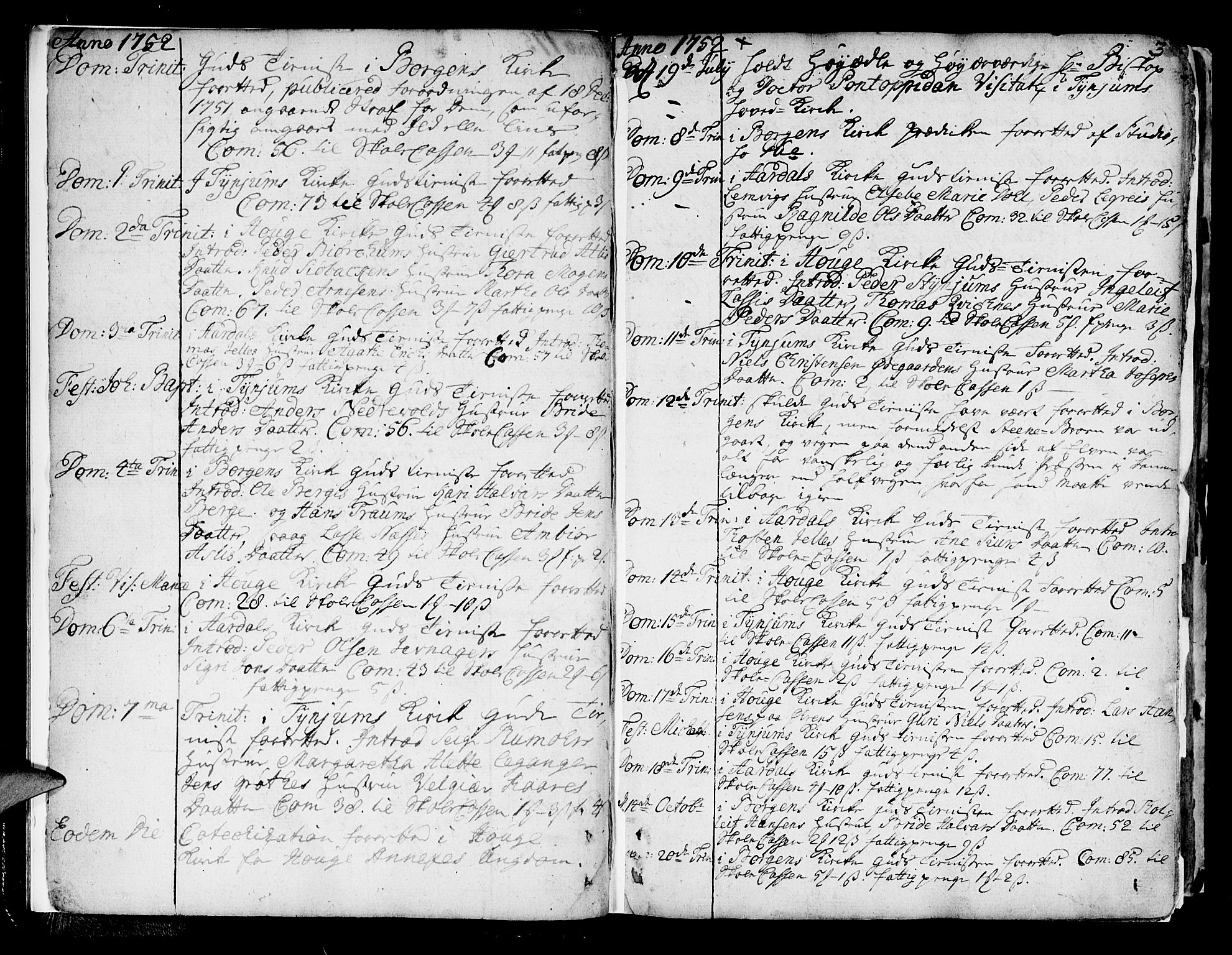 Lærdal sokneprestembete, SAB/A-81201: Parish register (official) no. A 2, 1752-1782, p. 3