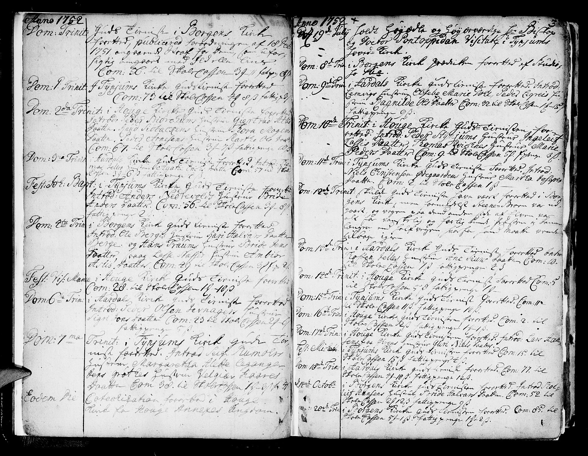 Lærdal sokneprestembete, AV/SAB-A-81201: Parish register (official) no. A 2, 1752-1782, p. 3