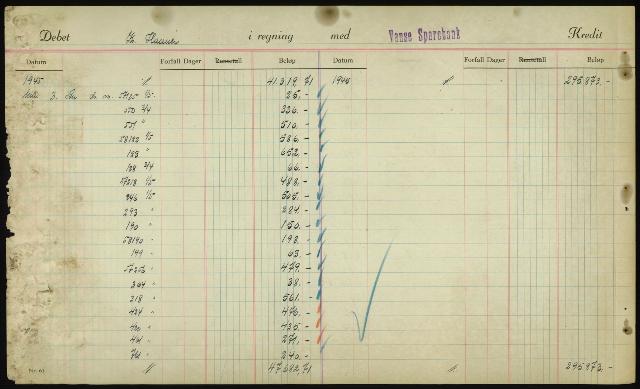 Forsvarsdepartementet, 10. kontor / Oppgjørskontoret, AV/RA-RAFA-1225/D/Db/L0180: Lista oppgjørskontor, 1942-1952, p. 1916