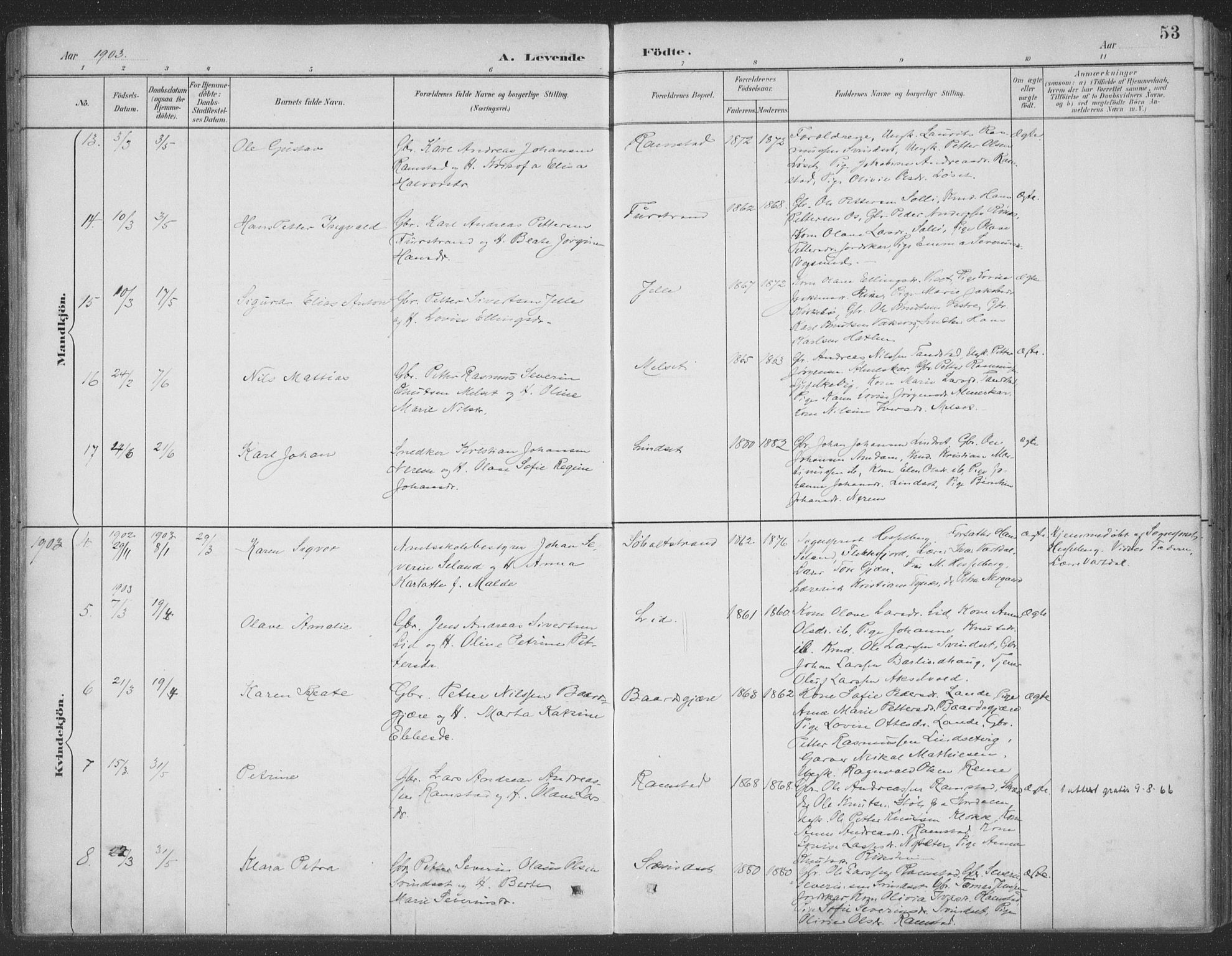 Ministerialprotokoller, klokkerbøker og fødselsregistre - Møre og Romsdal, AV/SAT-A-1454/522/L0316: Parish register (official) no. 522A11, 1890-1911, p. 53