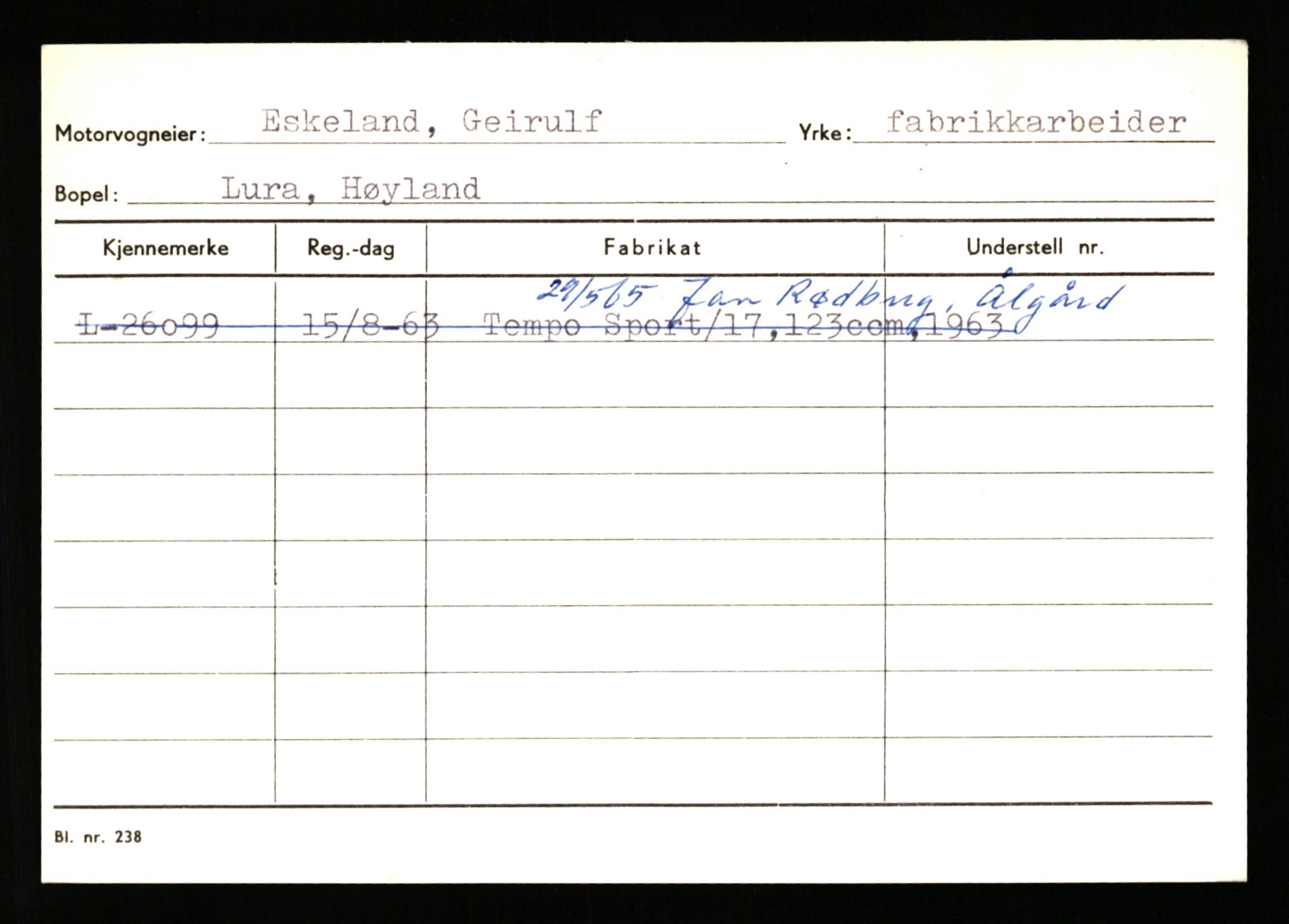 Stavanger trafikkstasjon, SAST/A-101942/0/H/L0008: Eraker - Fjellstad, 1930-1971, p. 1128