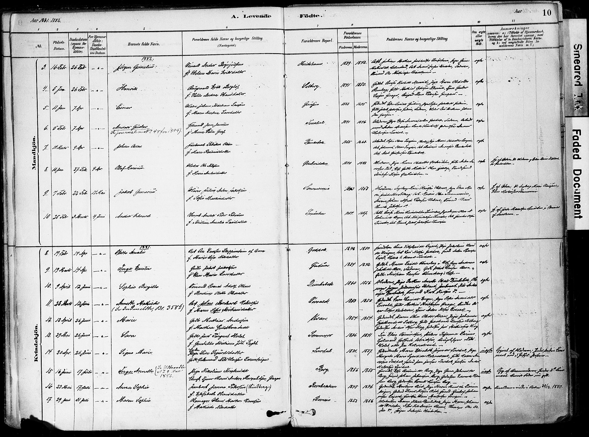 Botne kirkebøker, SAKO/A-340/F/Fa/L0007: Parish register (official) no. I 7, 1878-1910, p. 10