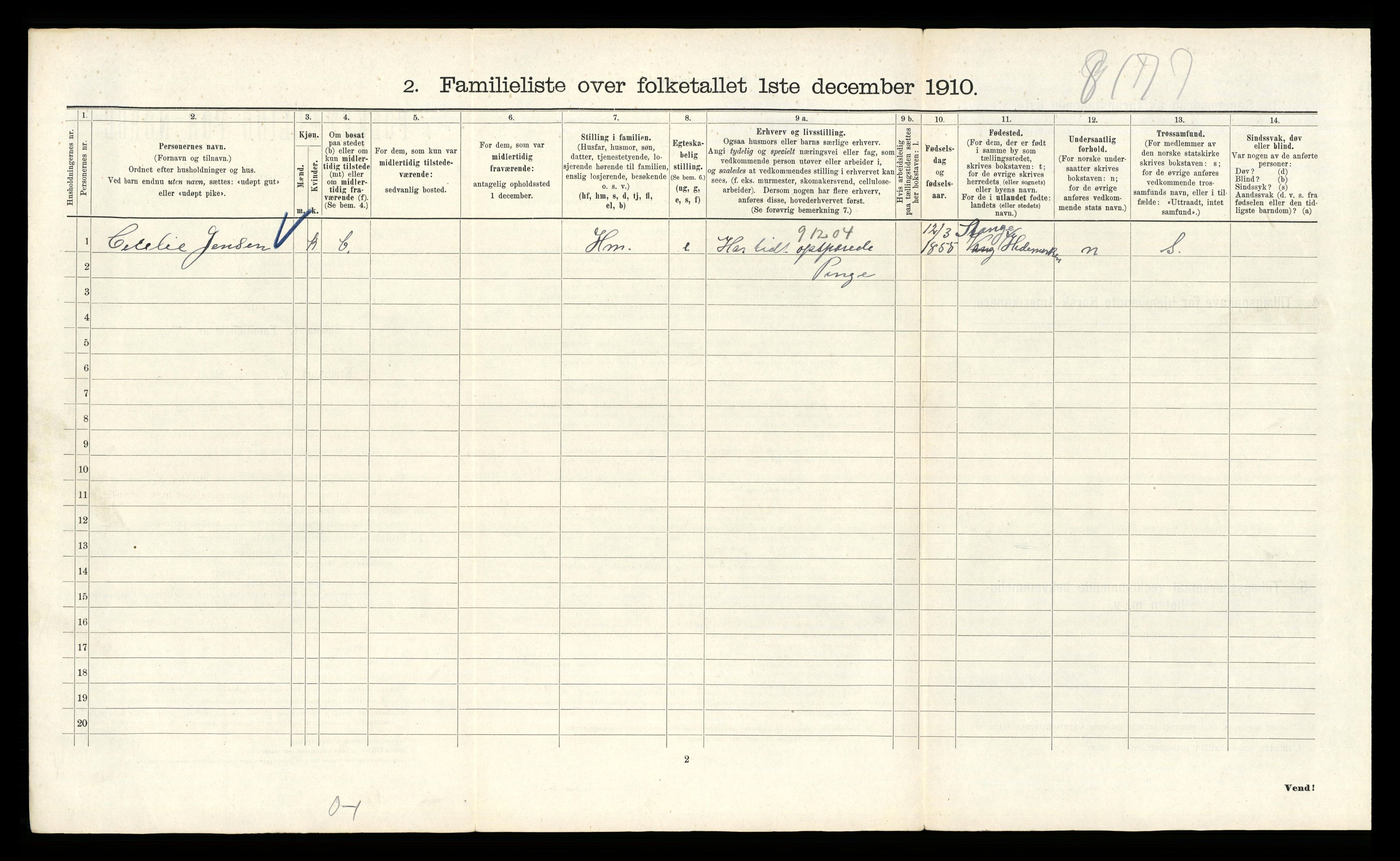 RA, 1910 census for Kristiania, 1910, p. 51140