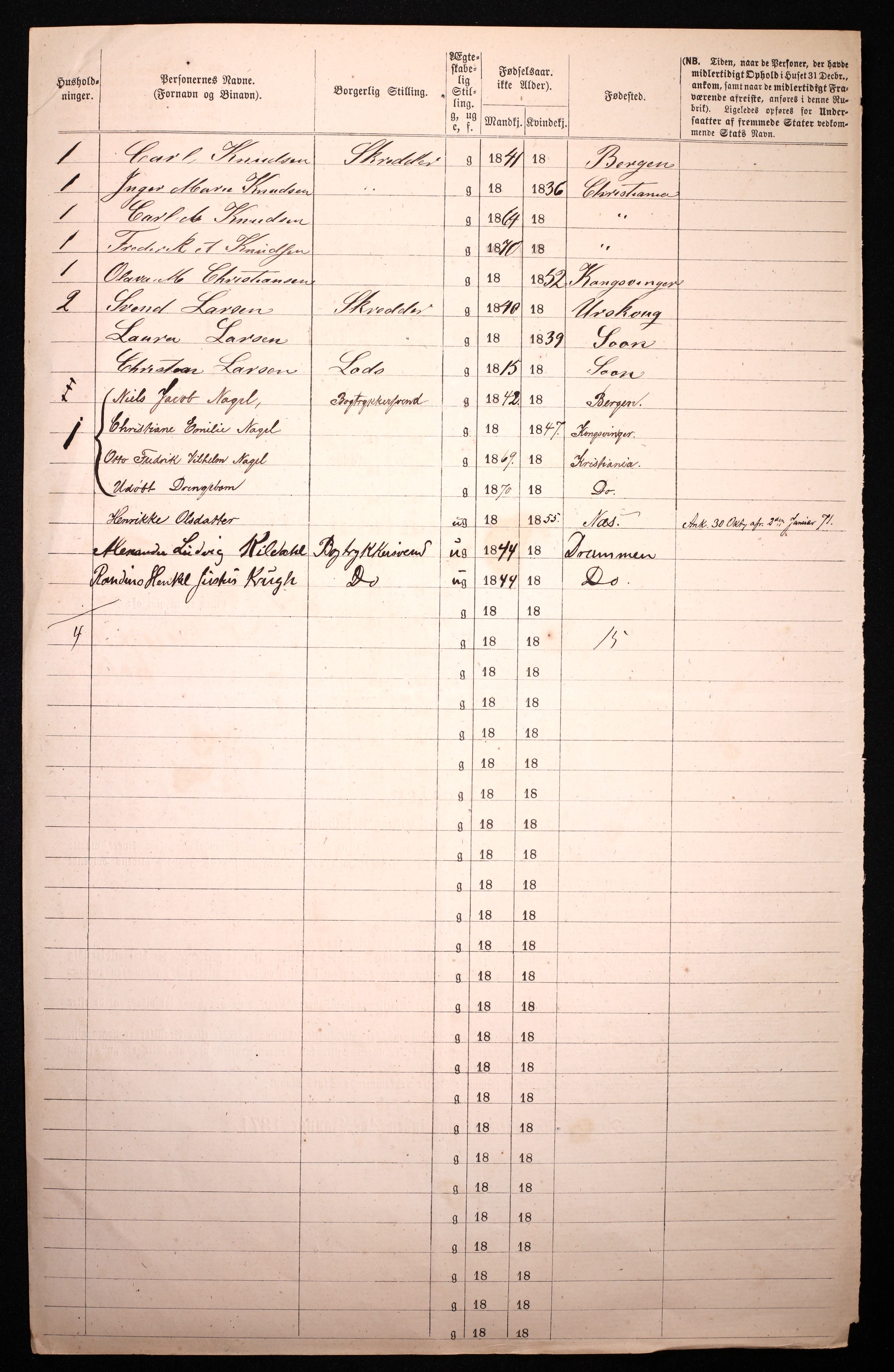 RA, 1870 census for 0301 Kristiania, 1870, p. 2921