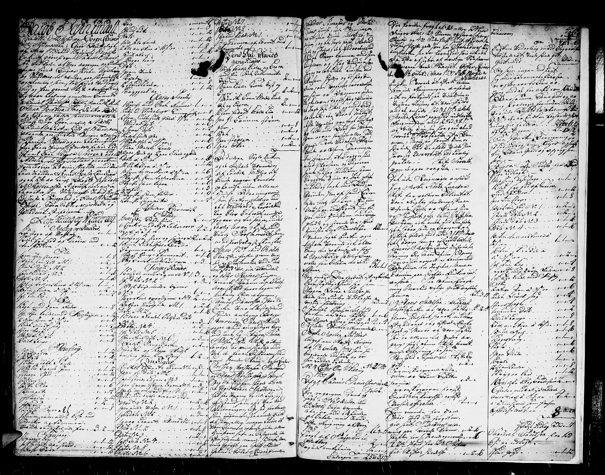 Nedenes sorenskriveri før 1824, SAK/1221-0007/H/Hc/L0017: Skifteprotokoll med register nr 13a, 1734-1737, p. 420b-421a