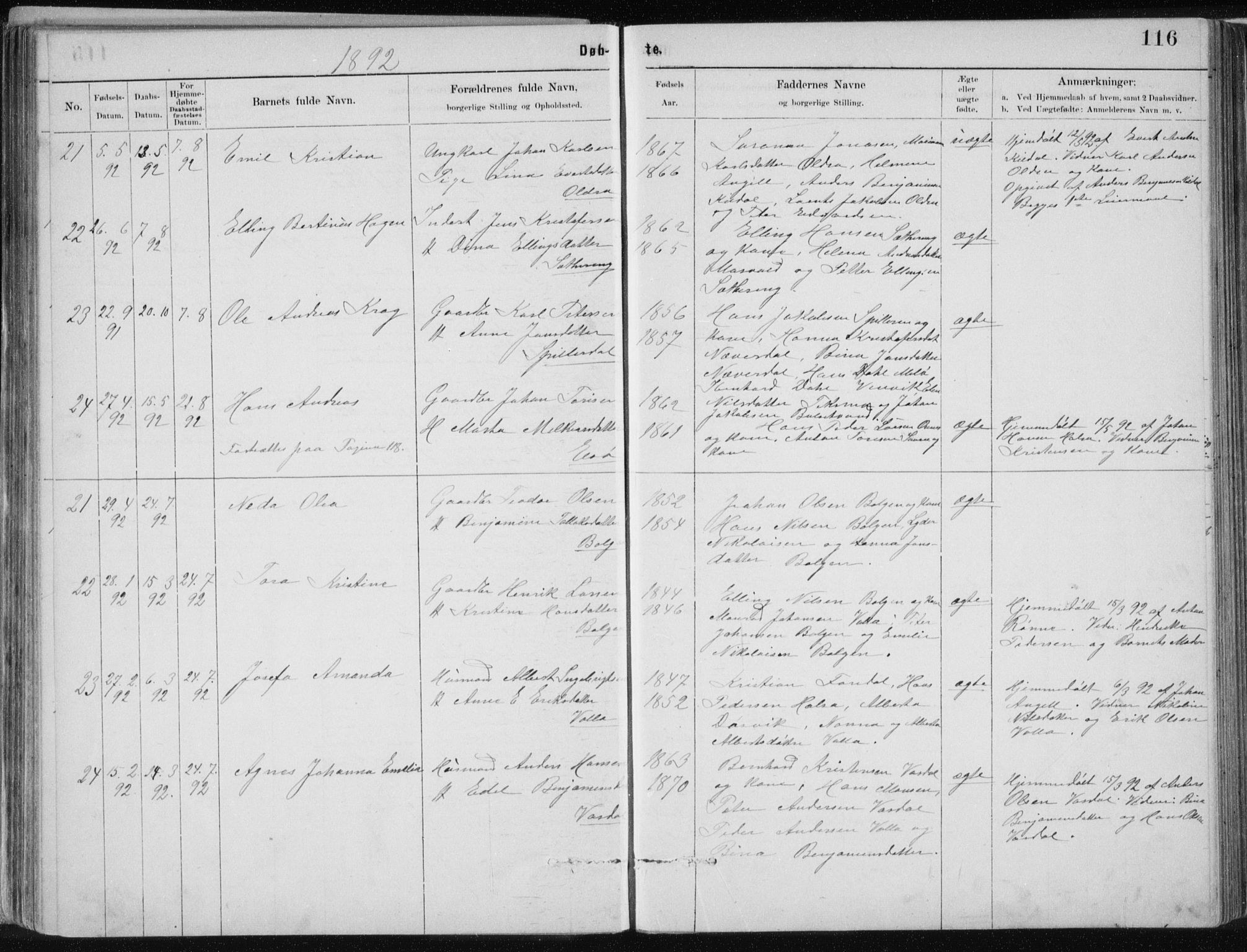 Ministerialprotokoller, klokkerbøker og fødselsregistre - Nordland, SAT/A-1459/843/L0636: Parish register (copy) no. 843C05, 1884-1909, p. 116
