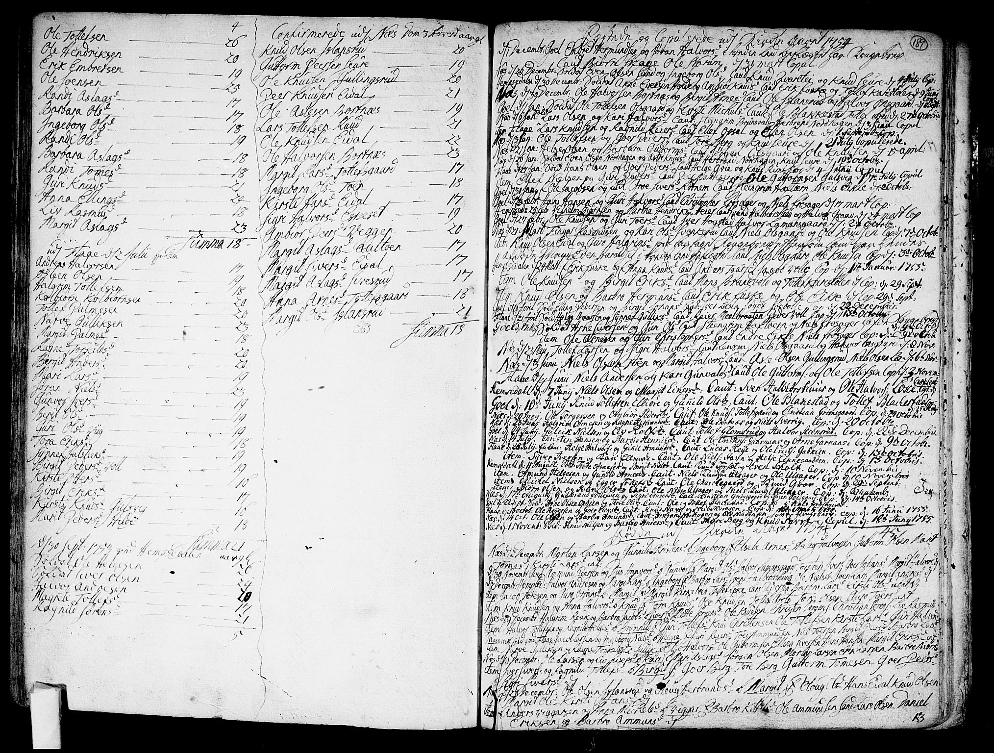 Nes kirkebøker, SAKO/A-236/F/Fa/L0002: Parish register (official) no. 2, 1707-1759, p. 189