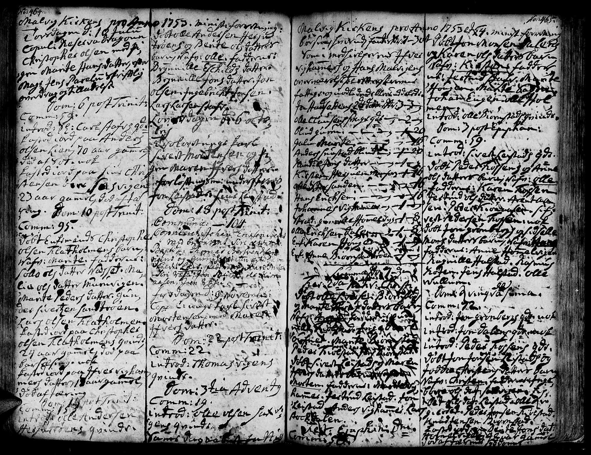 Ministerialprotokoller, klokkerbøker og fødselsregistre - Sør-Trøndelag, SAT/A-1456/606/L0277: Parish register (official) no. 606A01 /3, 1727-1780, p. 464-465