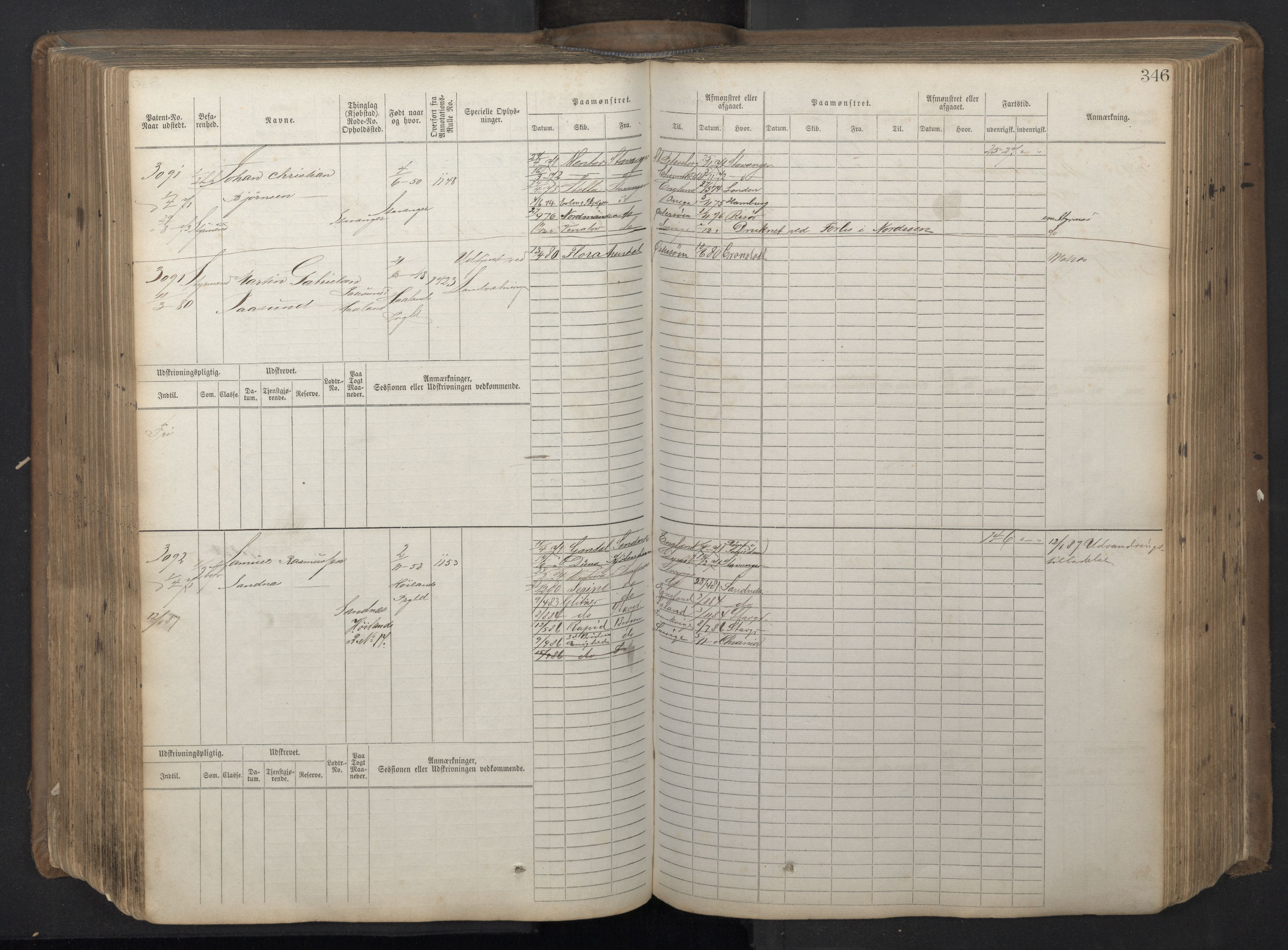 Stavanger sjømannskontor, AV/SAST-A-102006/F/Fb/Fbb/L0018: Sjøfartshovedrulle patnentnr. 2402-3602 (dublett), 1869, p. 350