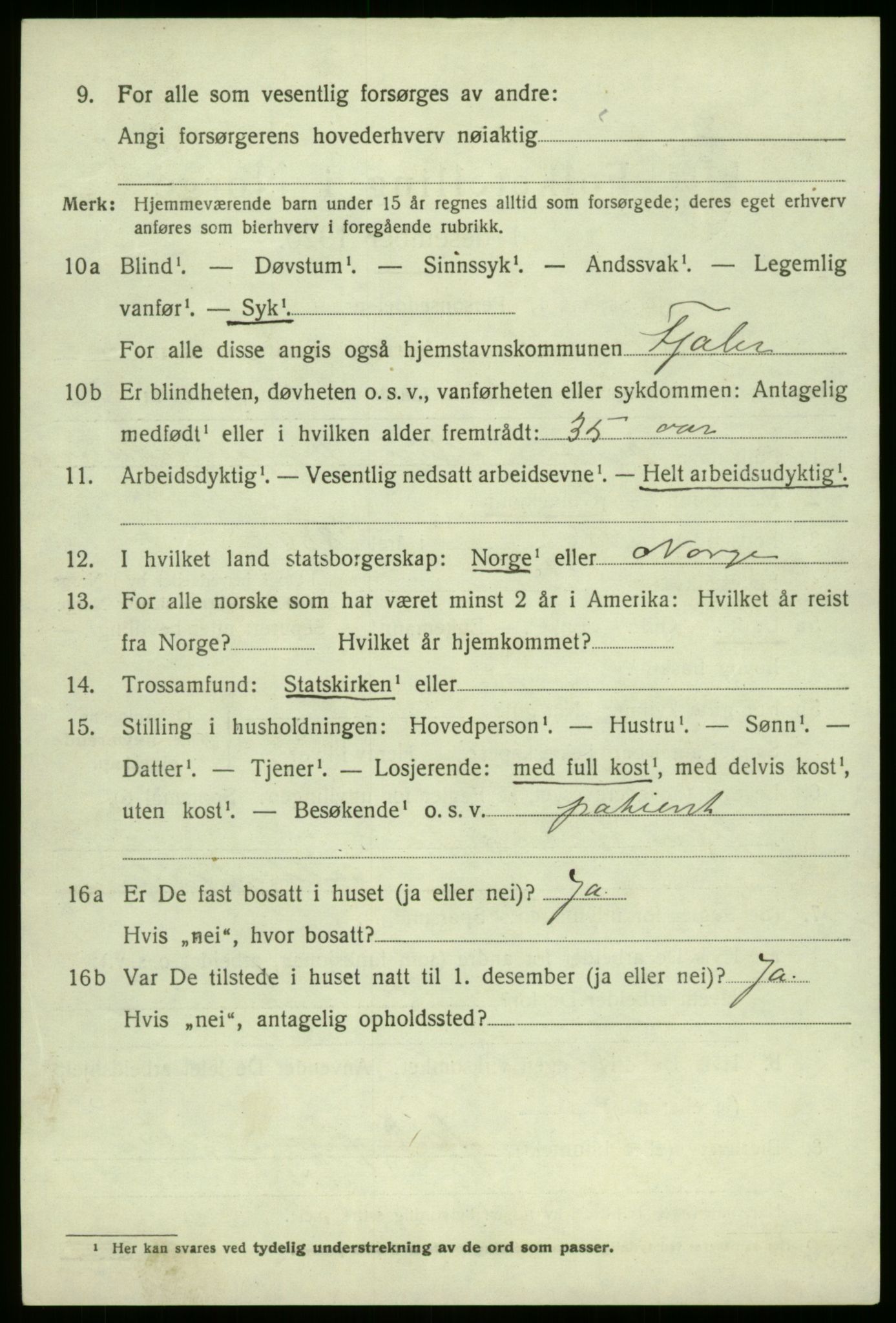 SAB, 1920 census for Askvoll, 1920, p. 2987