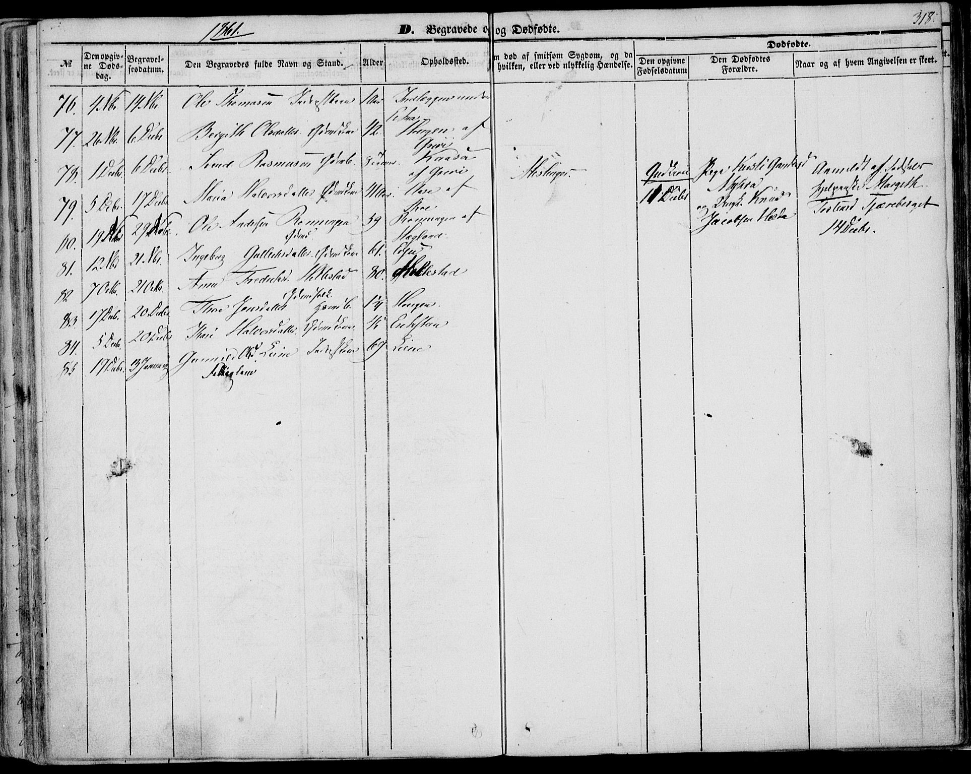 Bø kirkebøker, AV/SAKO-A-257/F/Fa/L0008: Parish register (official) no. 8, 1849-1861, p. 318