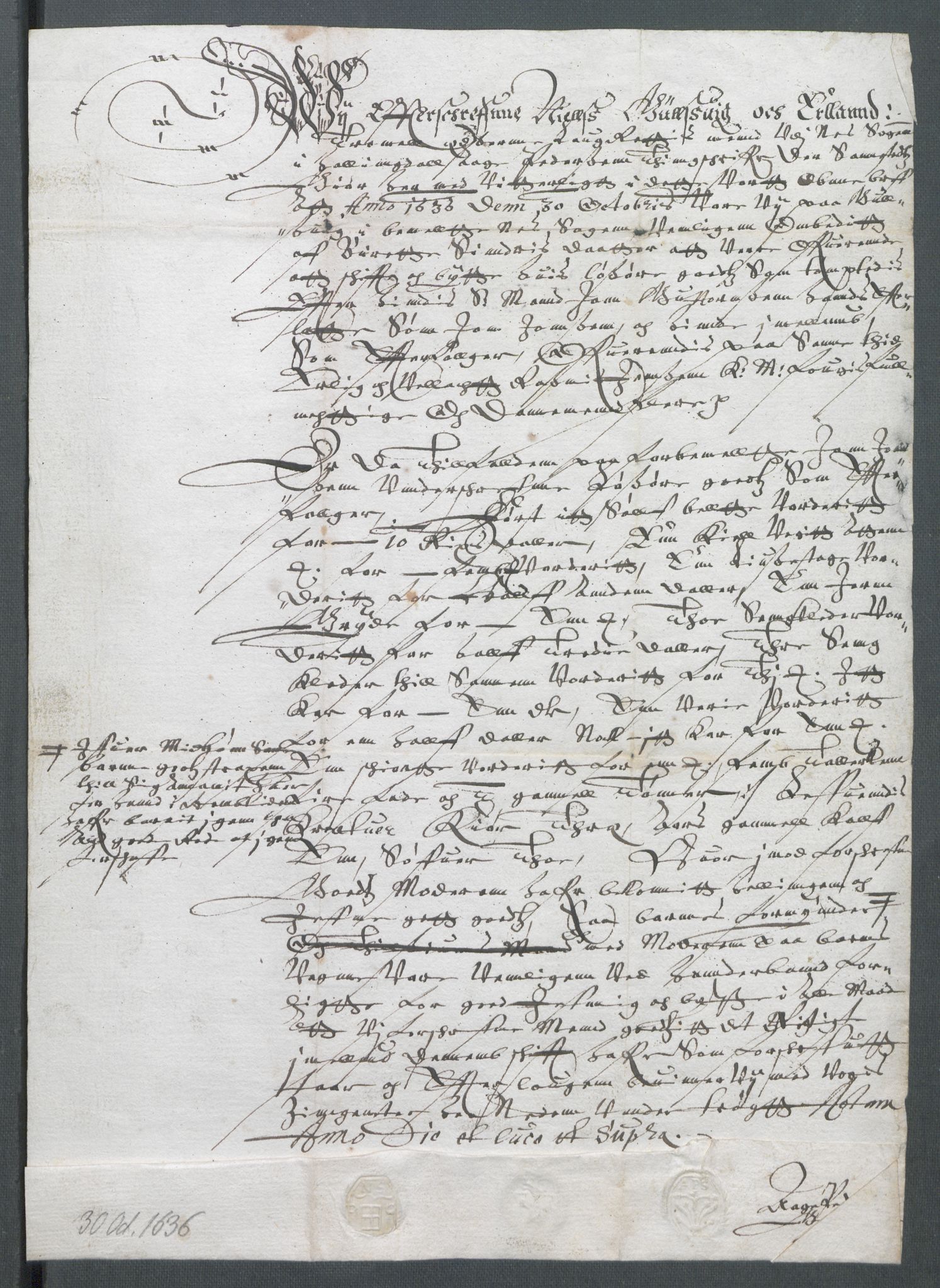 Riksarkivets diplomsamling, AV/RA-EA-5965/F02/L0149: Dokumenter, 1636, p. 84