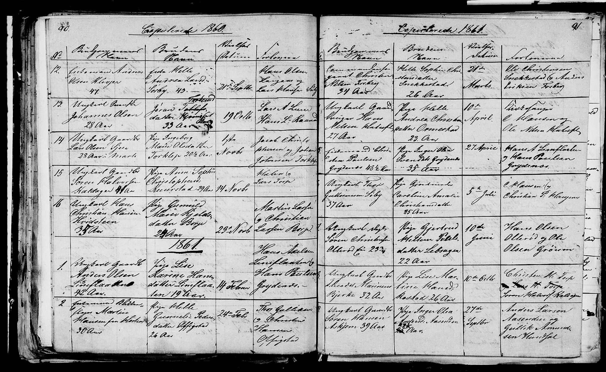 Våle kirkebøker, AV/SAKO-A-334/G/Ga/L0002: Parish register (copy) no. I 2, 1851-1863, p. 90-91