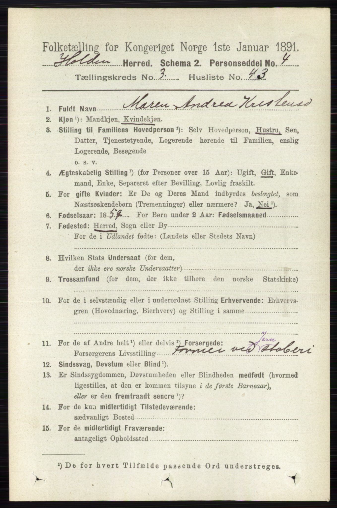 RA, 1891 census for 0819 Holla, 1891, p. 1798