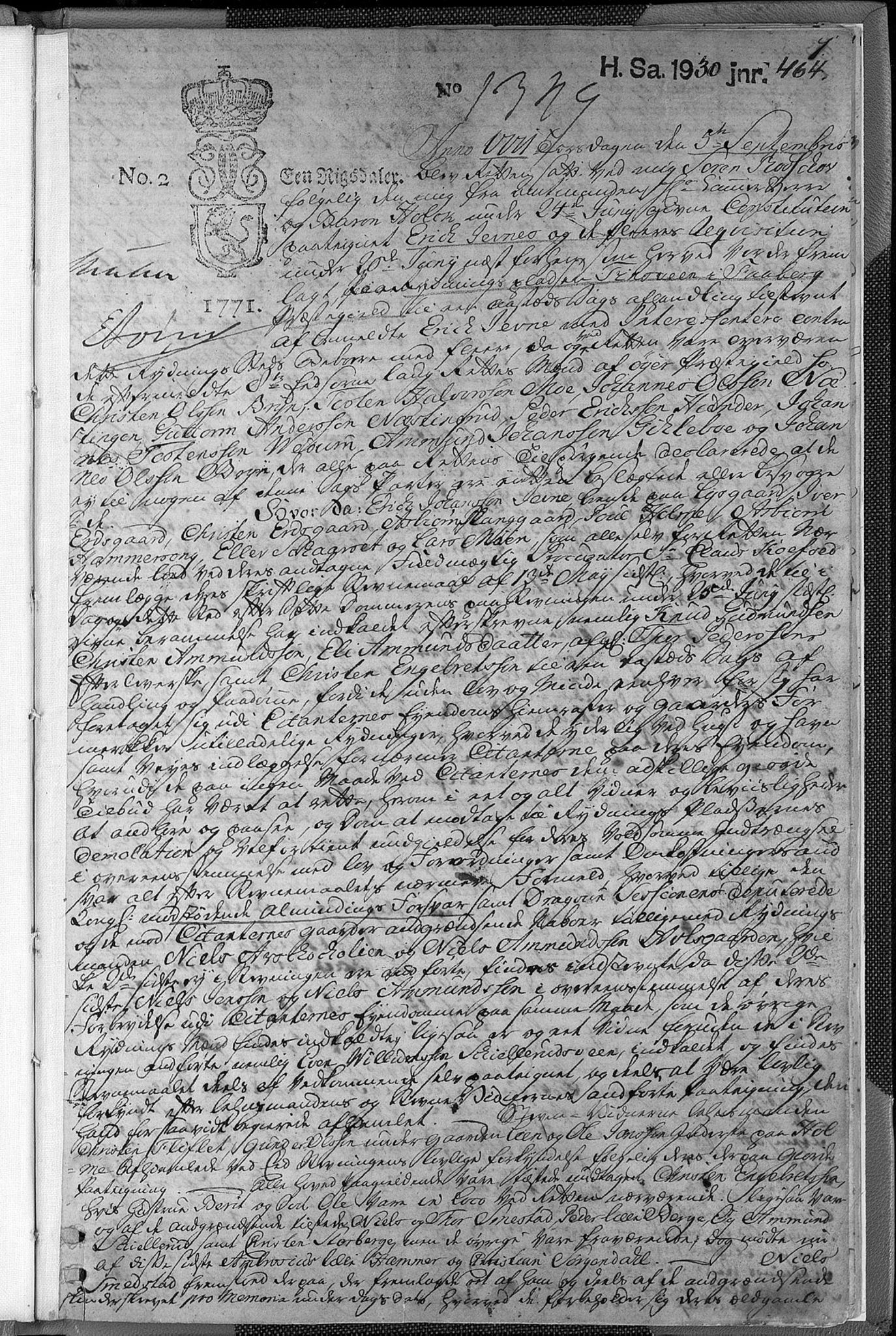 Oplandenes lagstol, AV/SAH-LAGSTOL-001/G/Gc/L0001: Settedommerprotokoll, 1771-1777