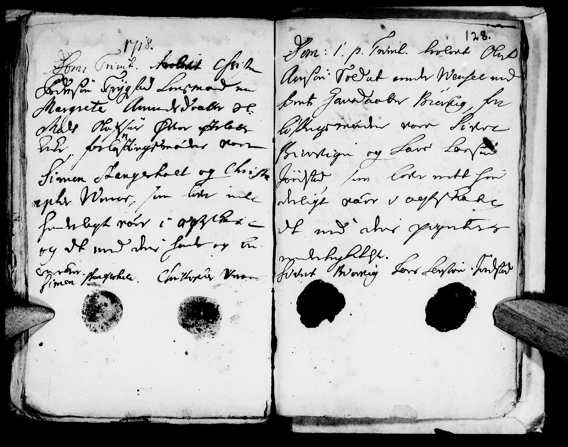 Ministerialprotokoller, klokkerbøker og fødselsregistre - Nord-Trøndelag, SAT/A-1458/722/L0214: Parish register (official) no. 722A01, 1692-1718, p. 128