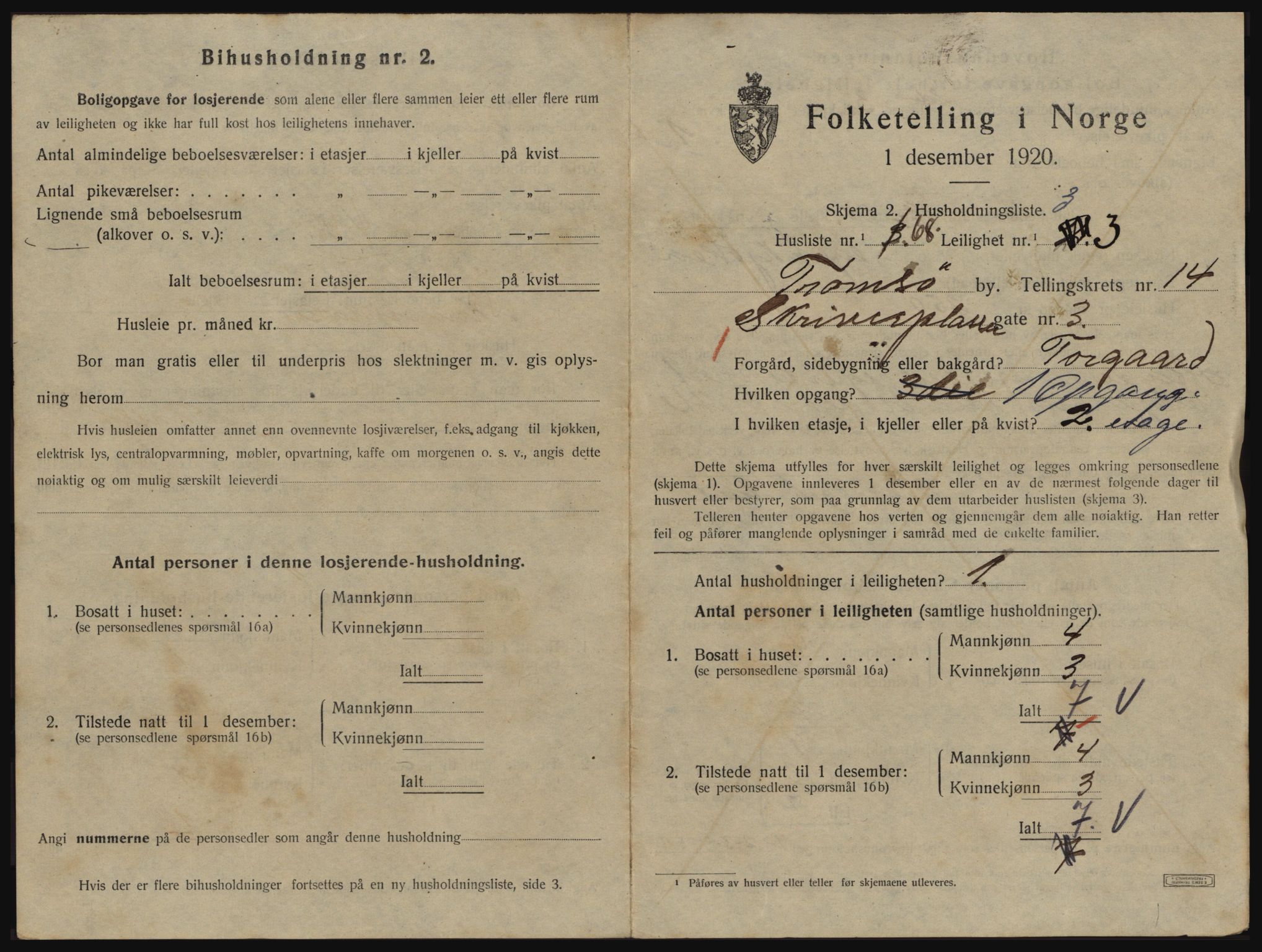 SATØ, 1920 census for Tromsø, 1920, p. 6849