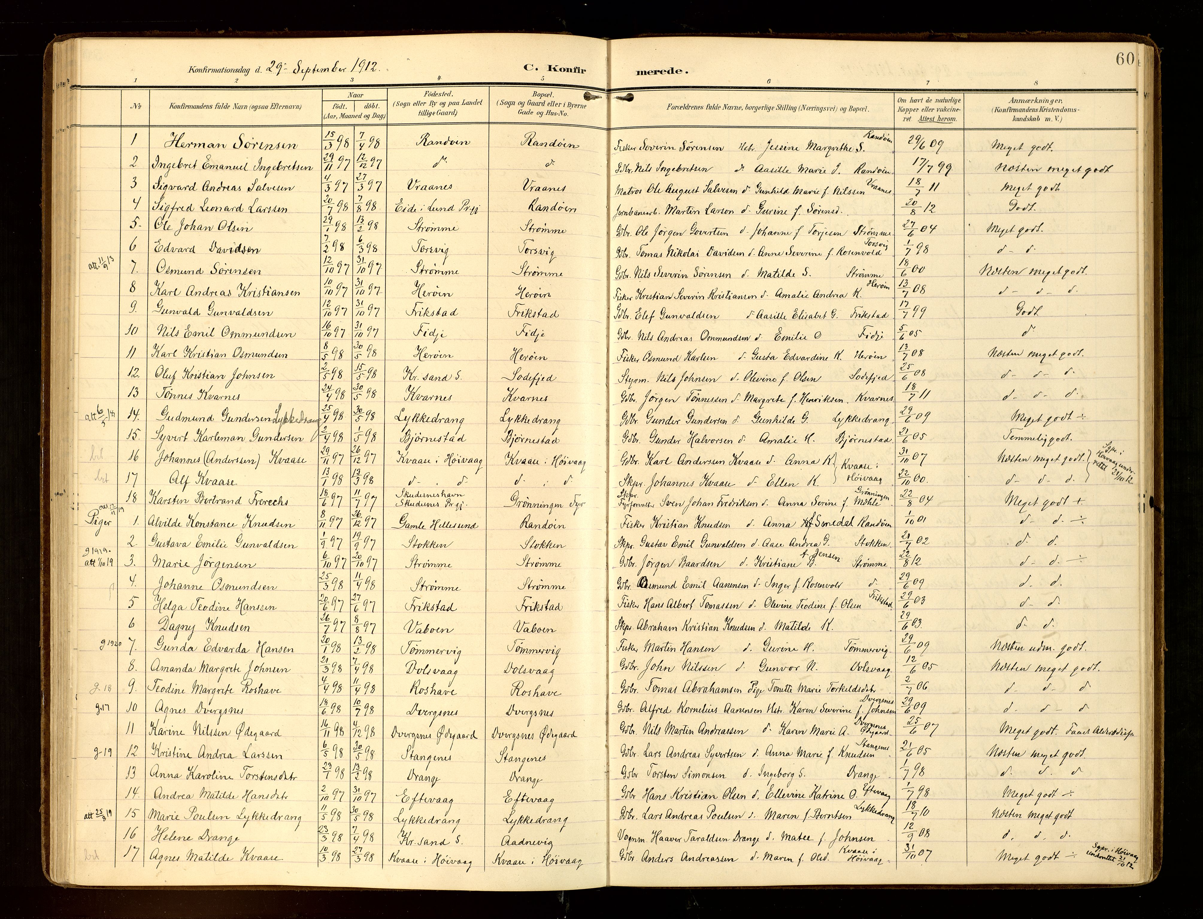 Oddernes sokneprestkontor, SAK/1111-0033/F/Fa/Fab/L0003: Parish register (official) no. A 3, 1903-1916, p. 60
