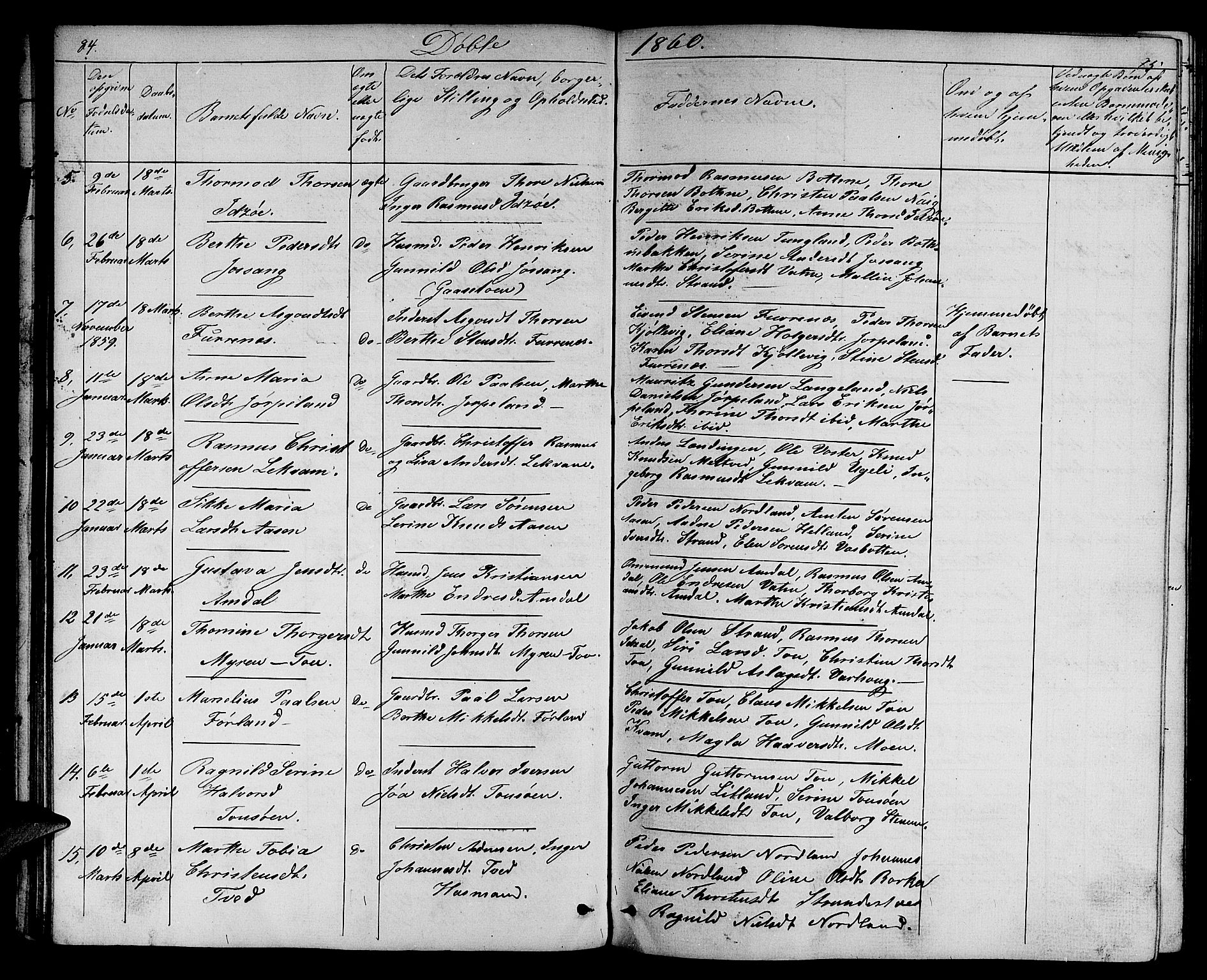 Strand sokneprestkontor, AV/SAST-A-101828/H/Ha/Hab/L0003: Parish register (copy) no. B 3, 1855-1881, p. 84-85