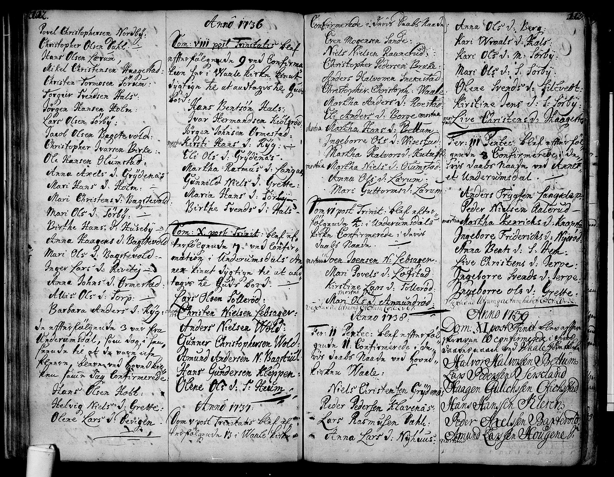 Våle kirkebøker, SAKO/A-334/F/Fa/L0004: Parish register (official) no. I 4 /2, 1732-1773, p. 112-113